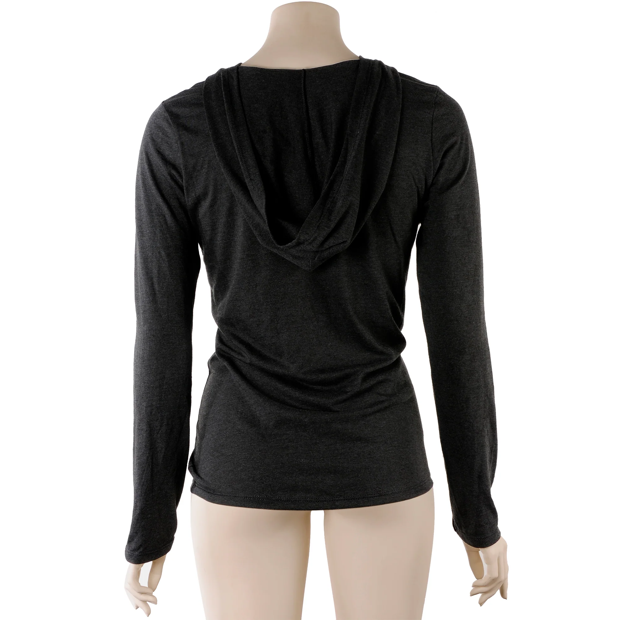 Halloween Glow in the Dark Ghost Boobies Tee Tapered Long Sleeve Hoodie - Image 5
