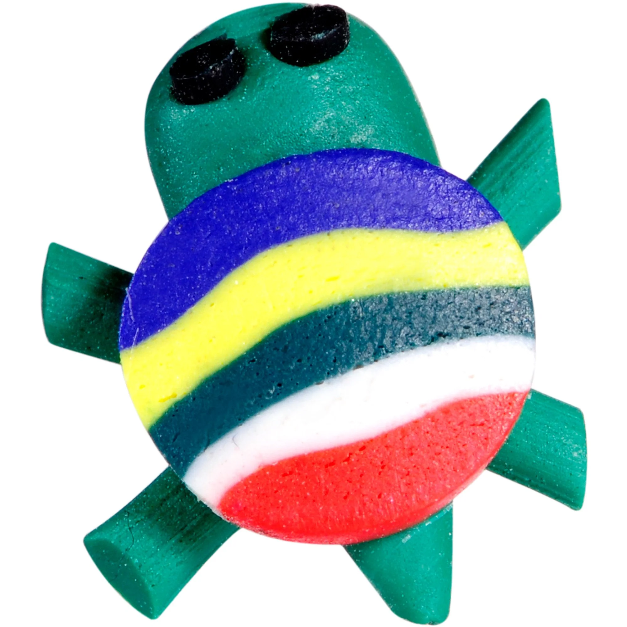Handcrafted 1/4 5/16 Bioplast Rainbow Turtle Push In Cartilage Earring - Image 2