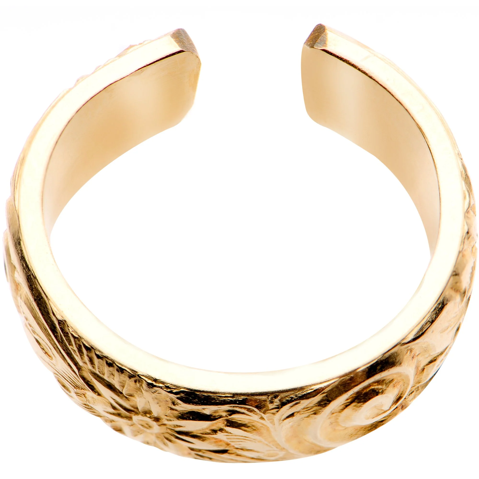 Handcrafted 14k Yellow Gold Filled Swirl Flower Toe Ring - Image 3