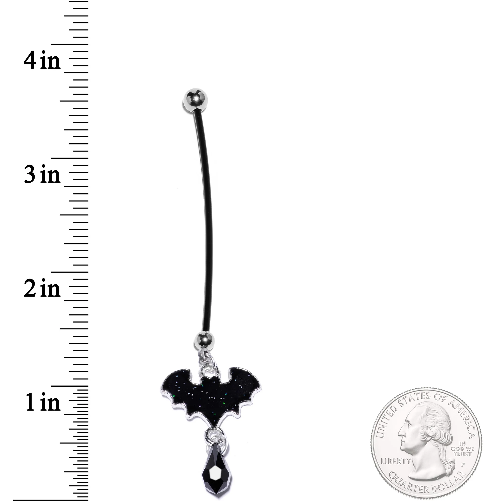 Handcrafted Bat Pregnancy Belly Ring Created with Crystals - Image 2