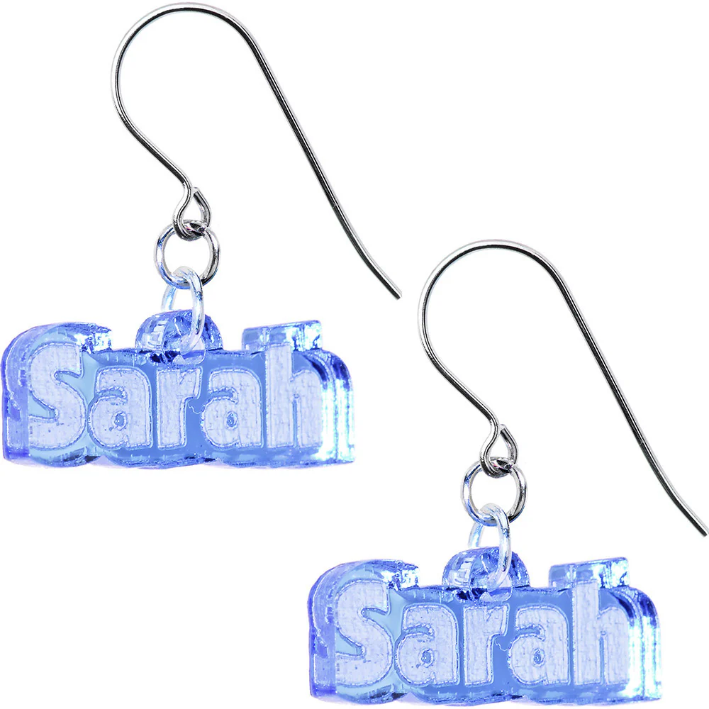 Handcrafted Custom No 3  Lucite Personalized Name Earrings - Image 4