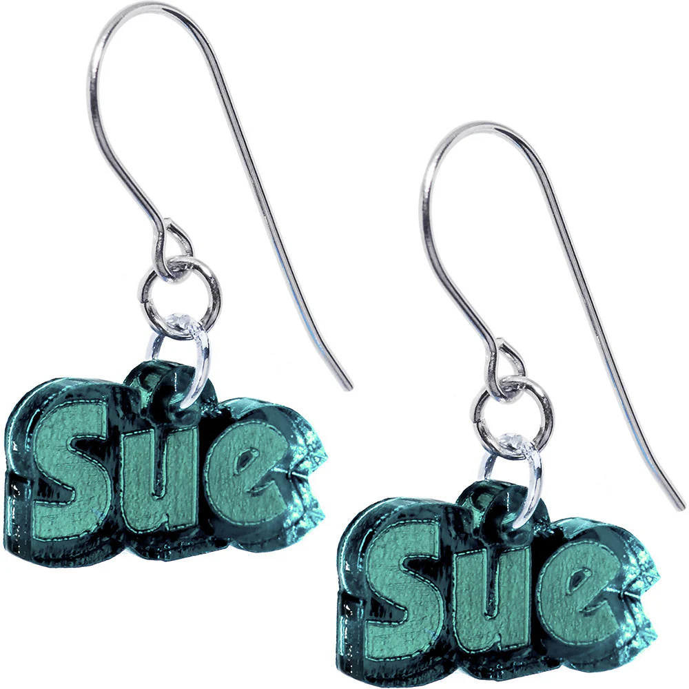 Handcrafted Custom No 3  Lucite Personalized Name Earrings - Image 5