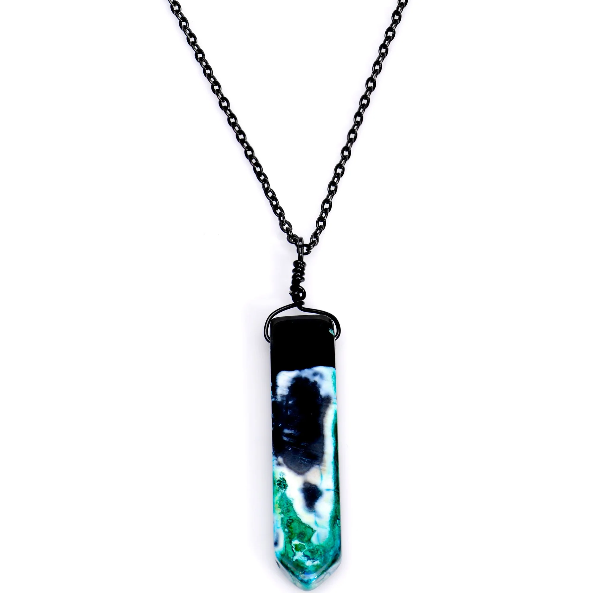 Handcrafted Intricate Natural Agate Stone Chain Necklace