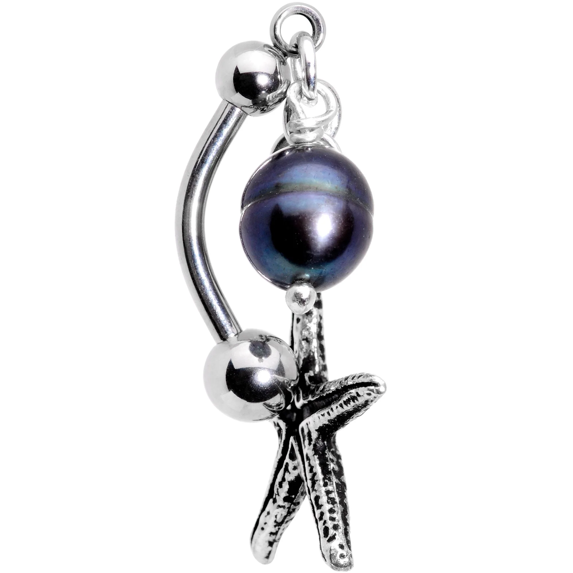 Handcrafted Seaside Starfish Dangle Belly Ring - Image 3