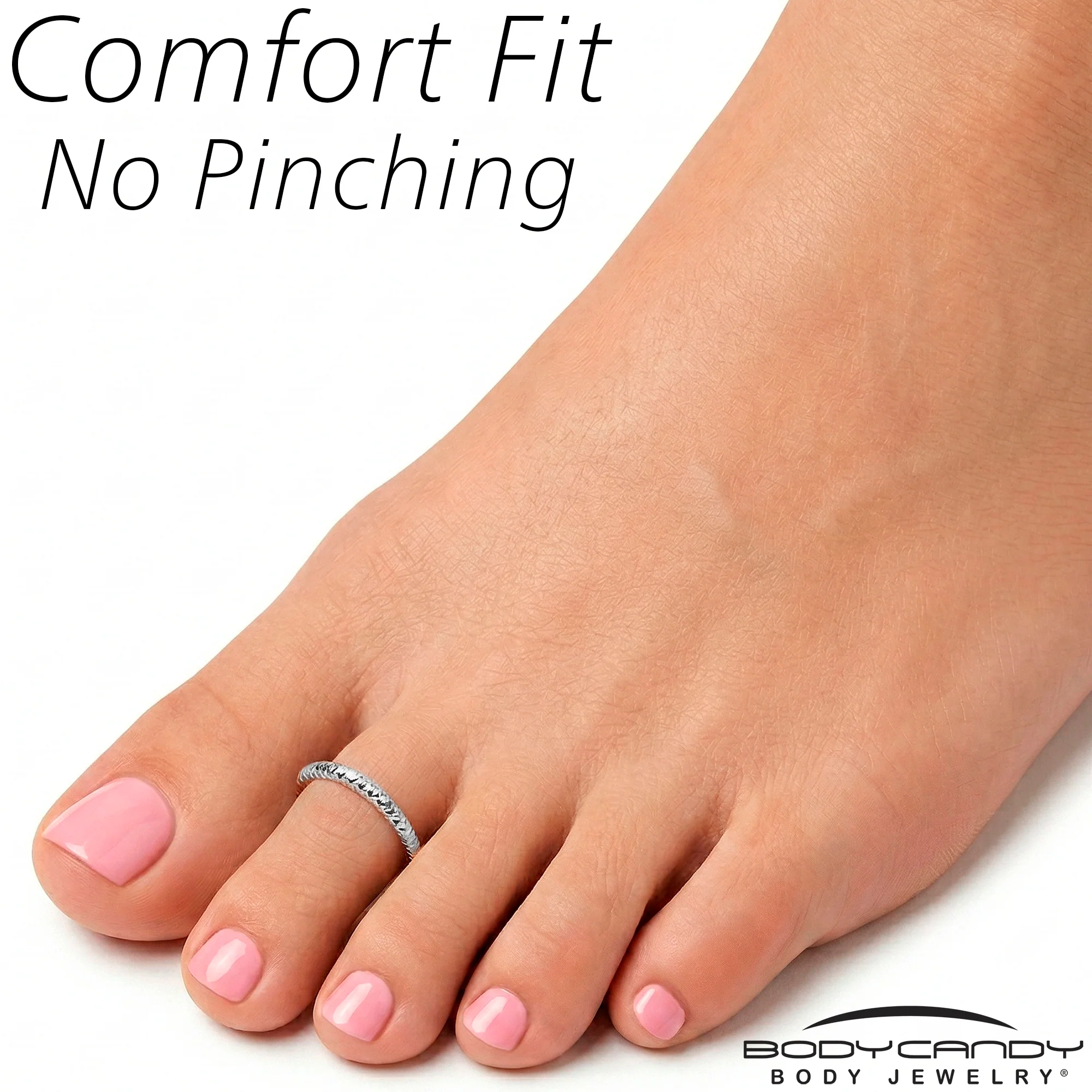 Handcrafted Sparkle Band Toe Ring (Adjustable) - Image 4