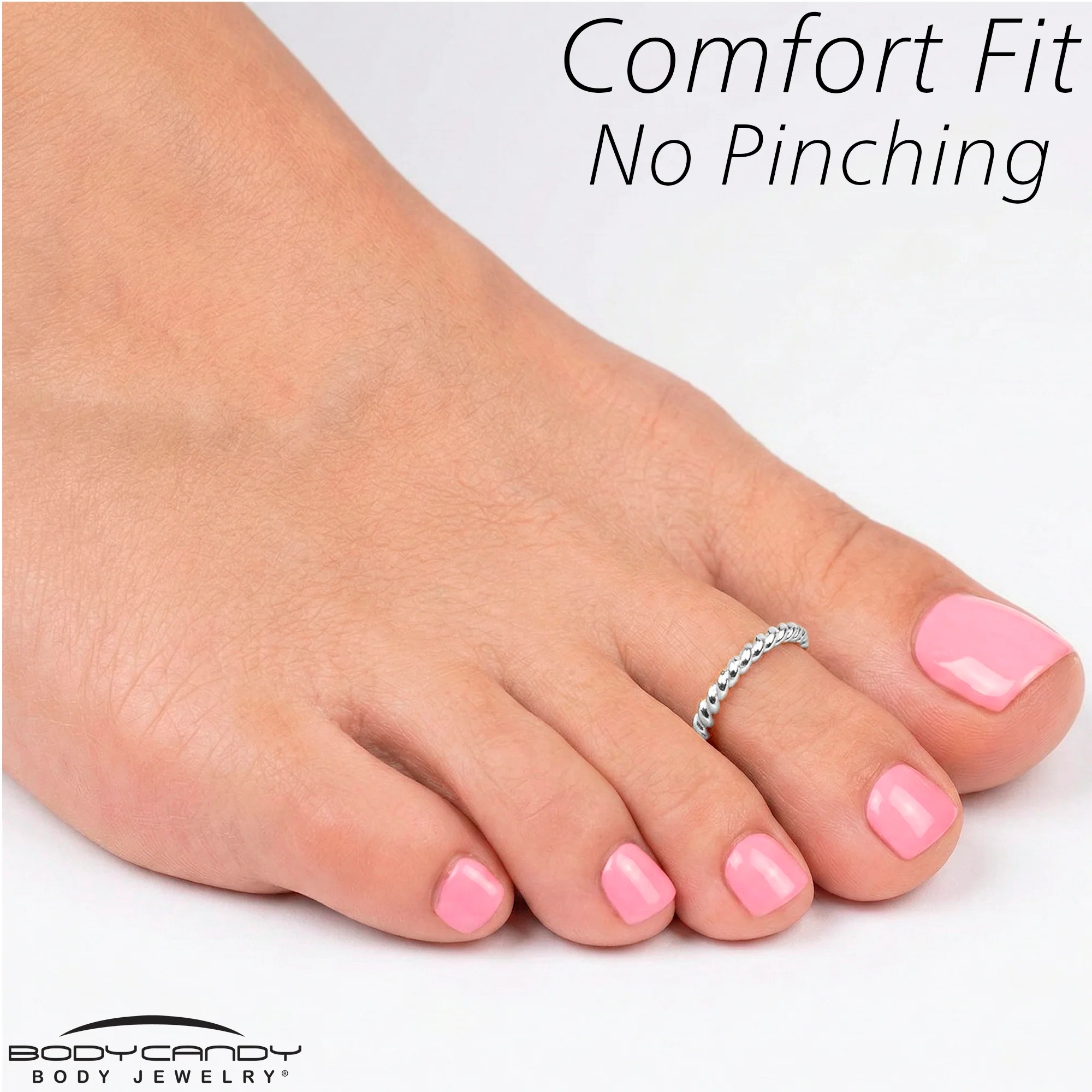 Handcrafted Twisted Band Toe Ring (Adjustable) - Image 4