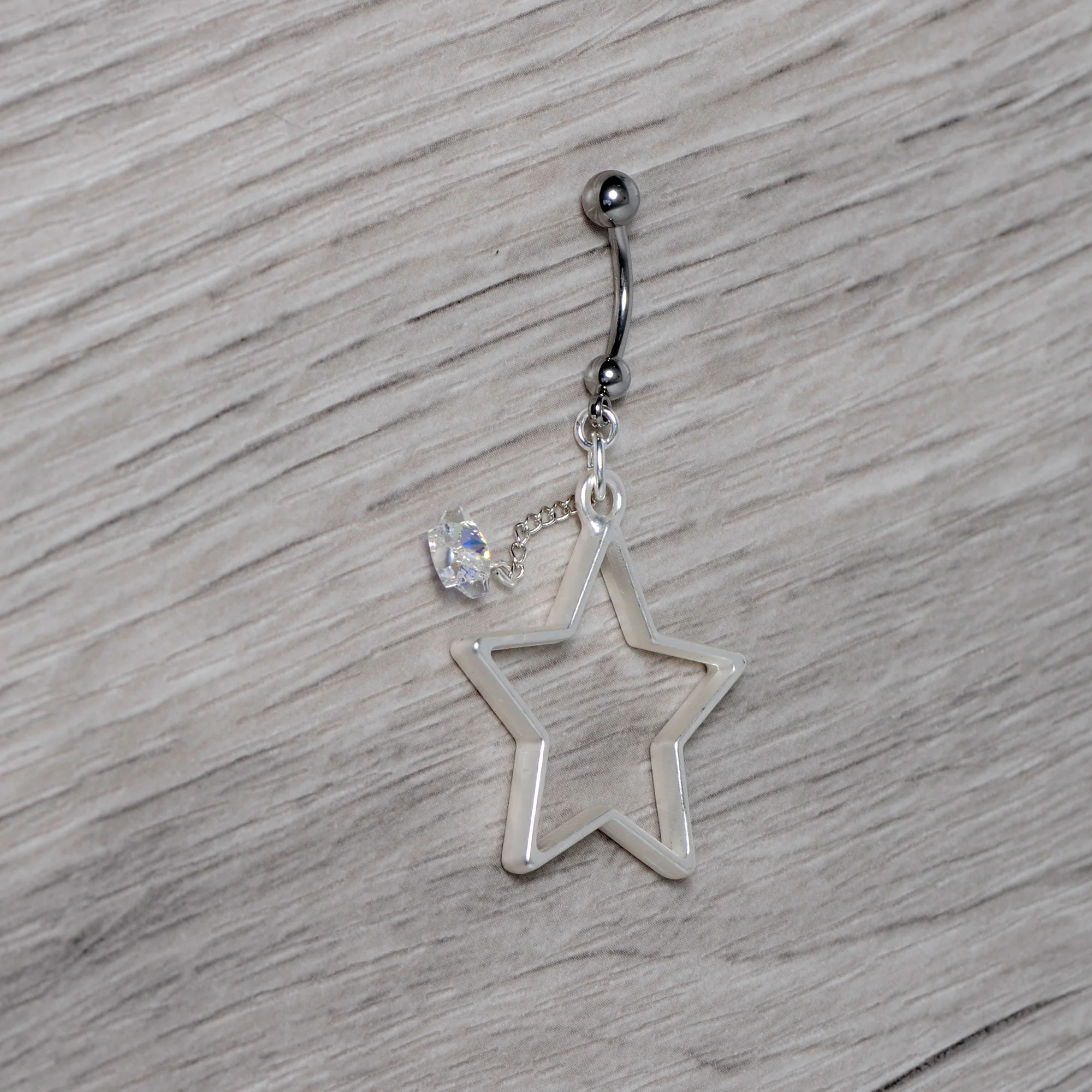 Handmade Starlight Dangle Belly Ring Created with Crystals - Image 4
