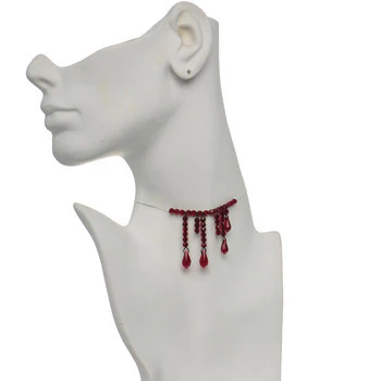 Handmade Vampire Kiss Choker Necklace Created with Crystals - Image 4