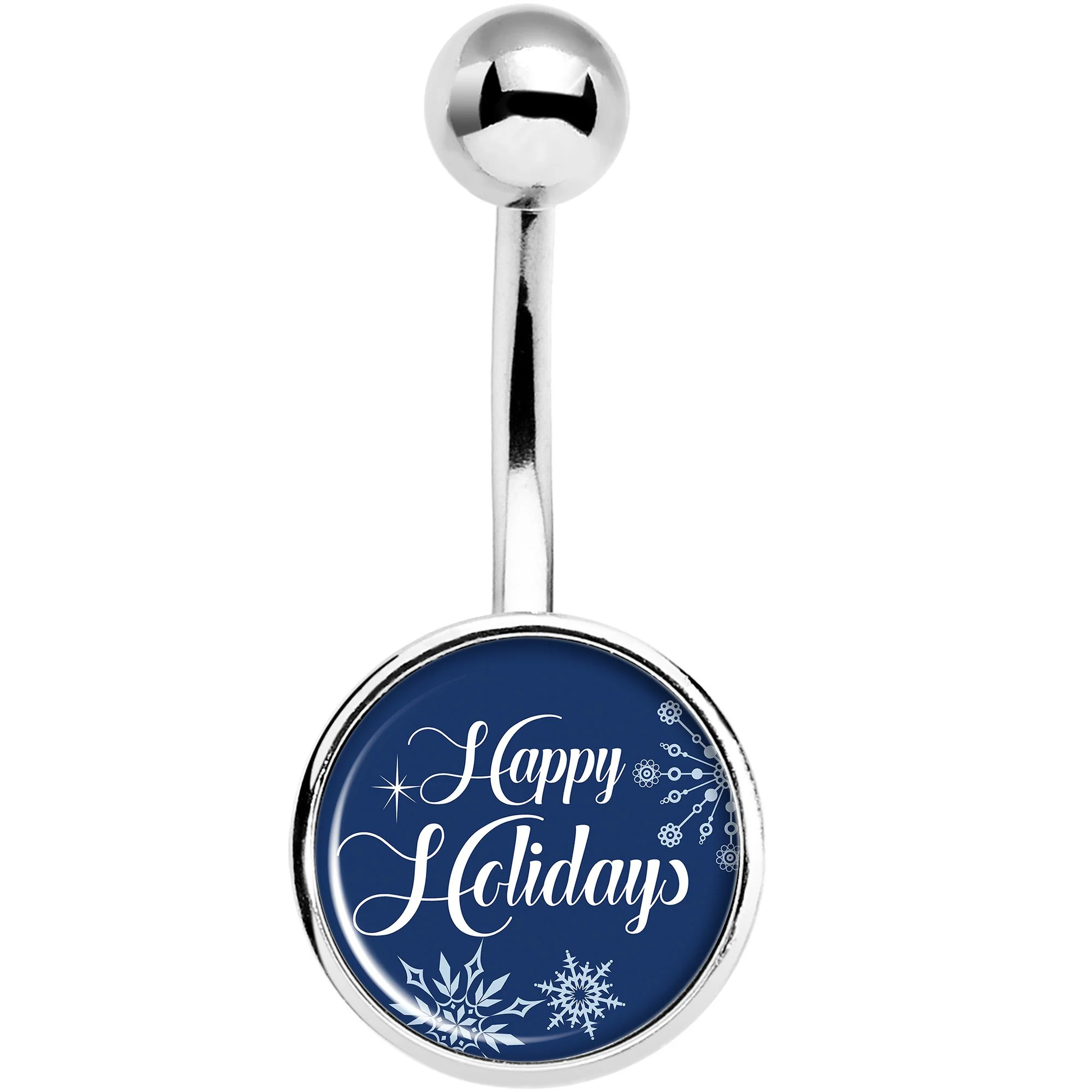 Happy Holidays Snowflake Belly Ring - Image 2