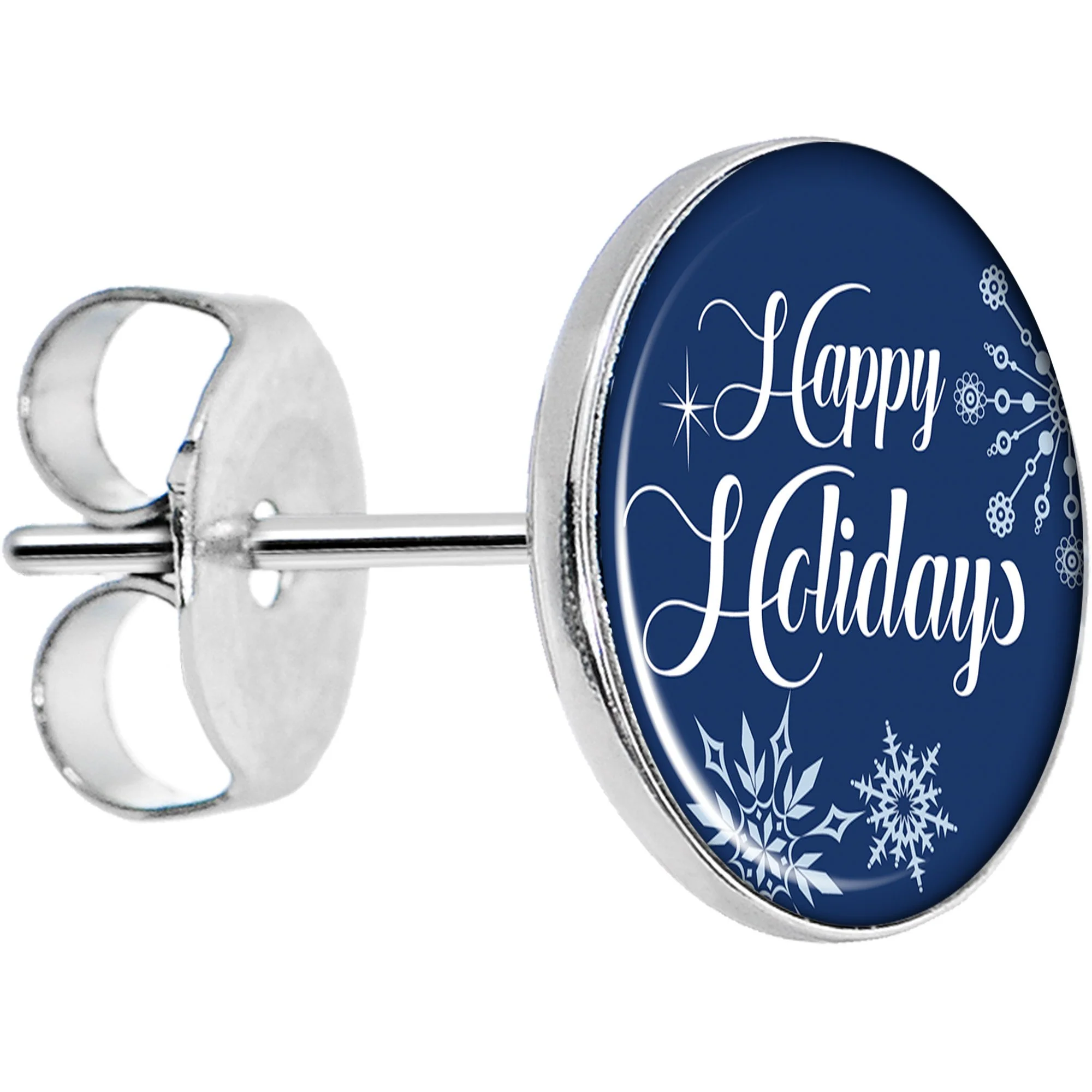 Happy Holidays Snowflake Stud Earrings - Image 2