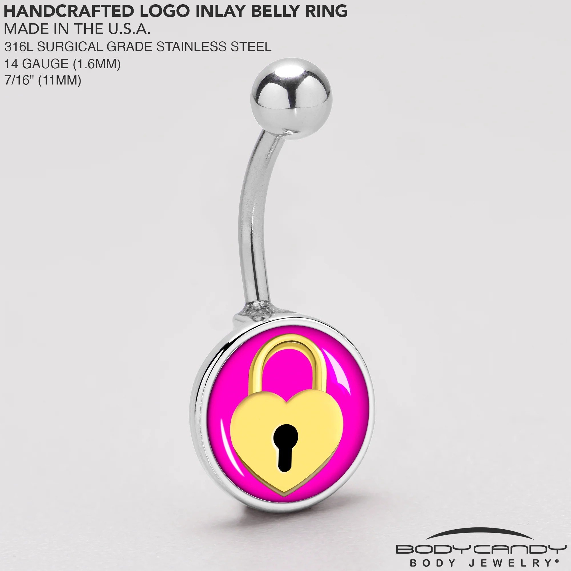 Heart Lock Belly Ring by Onyx O - Image 5