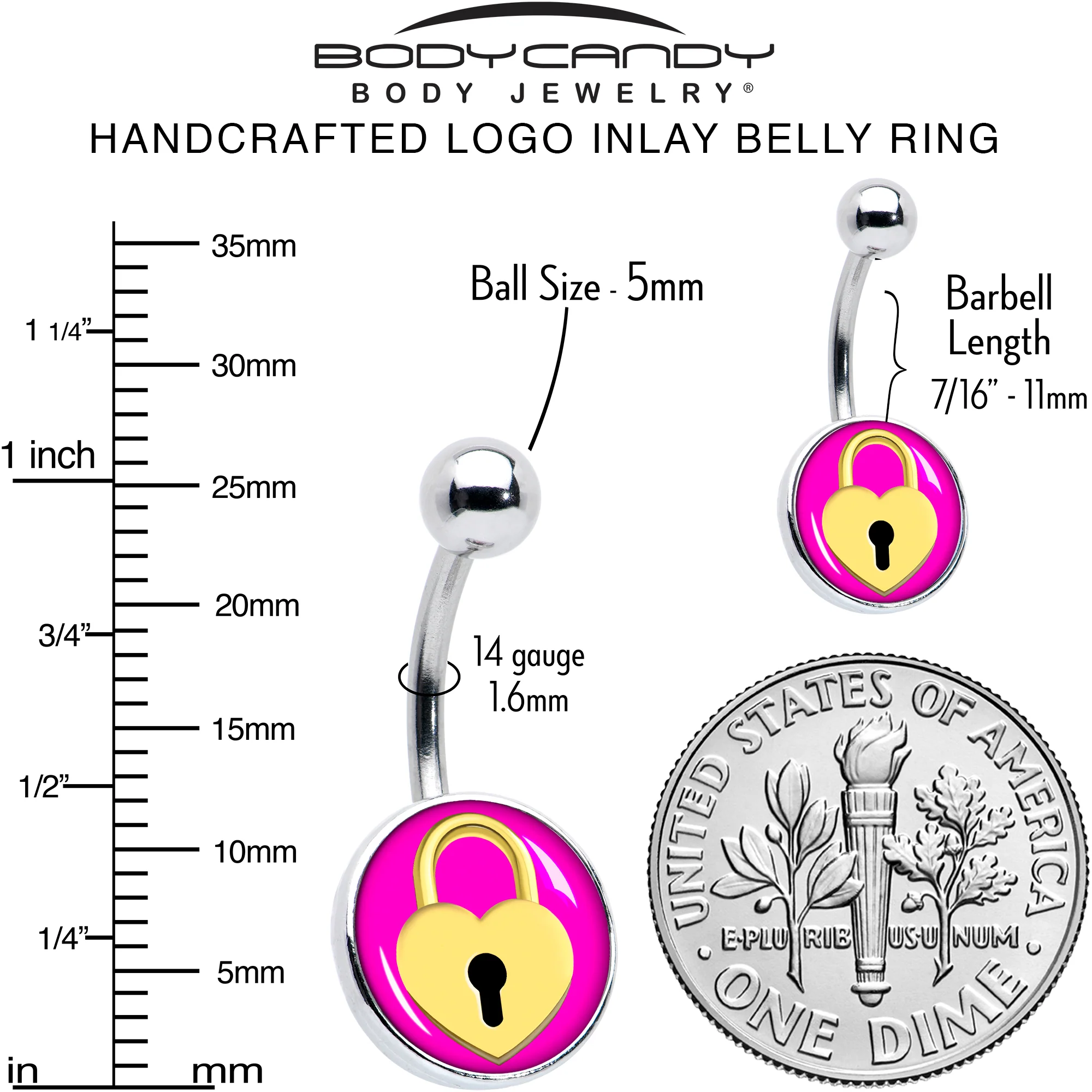 Heart Lock Belly Ring by Onyx O - Image 6