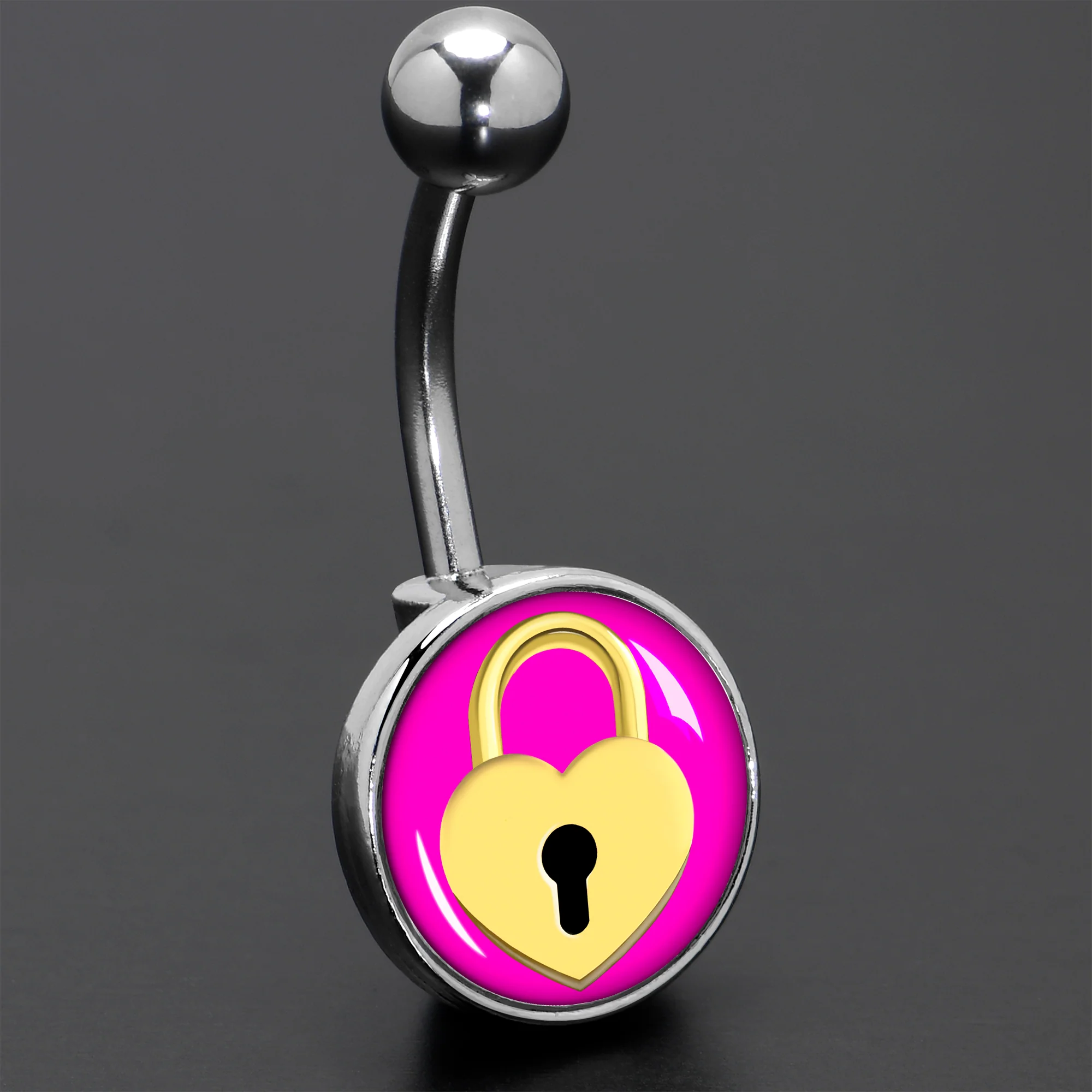Heart Lock Belly Ring by Onyx O - Image 8