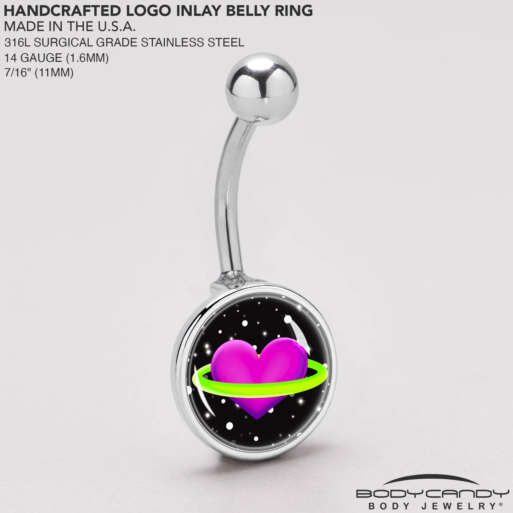 Heart Planet Belly Ring by Onyx O - Image 5