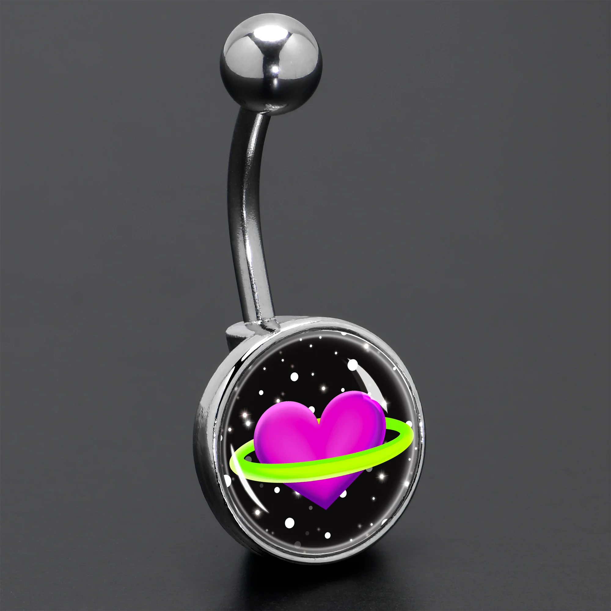 Heart Planet Belly Ring by Onyx O - Image 8