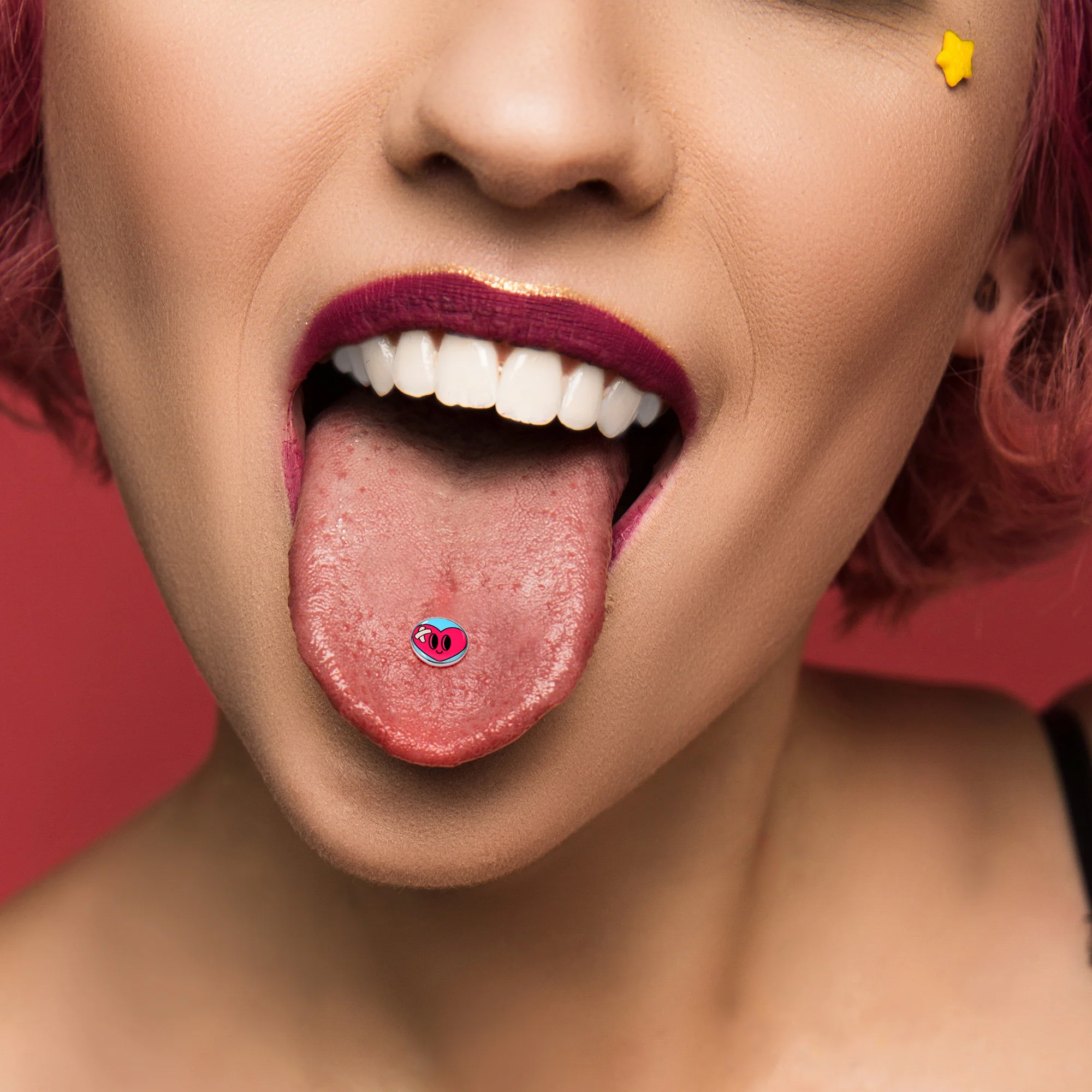 Heartbreak Bandaged Heart Barbell Tongue Ring by Onyx O - Image 6