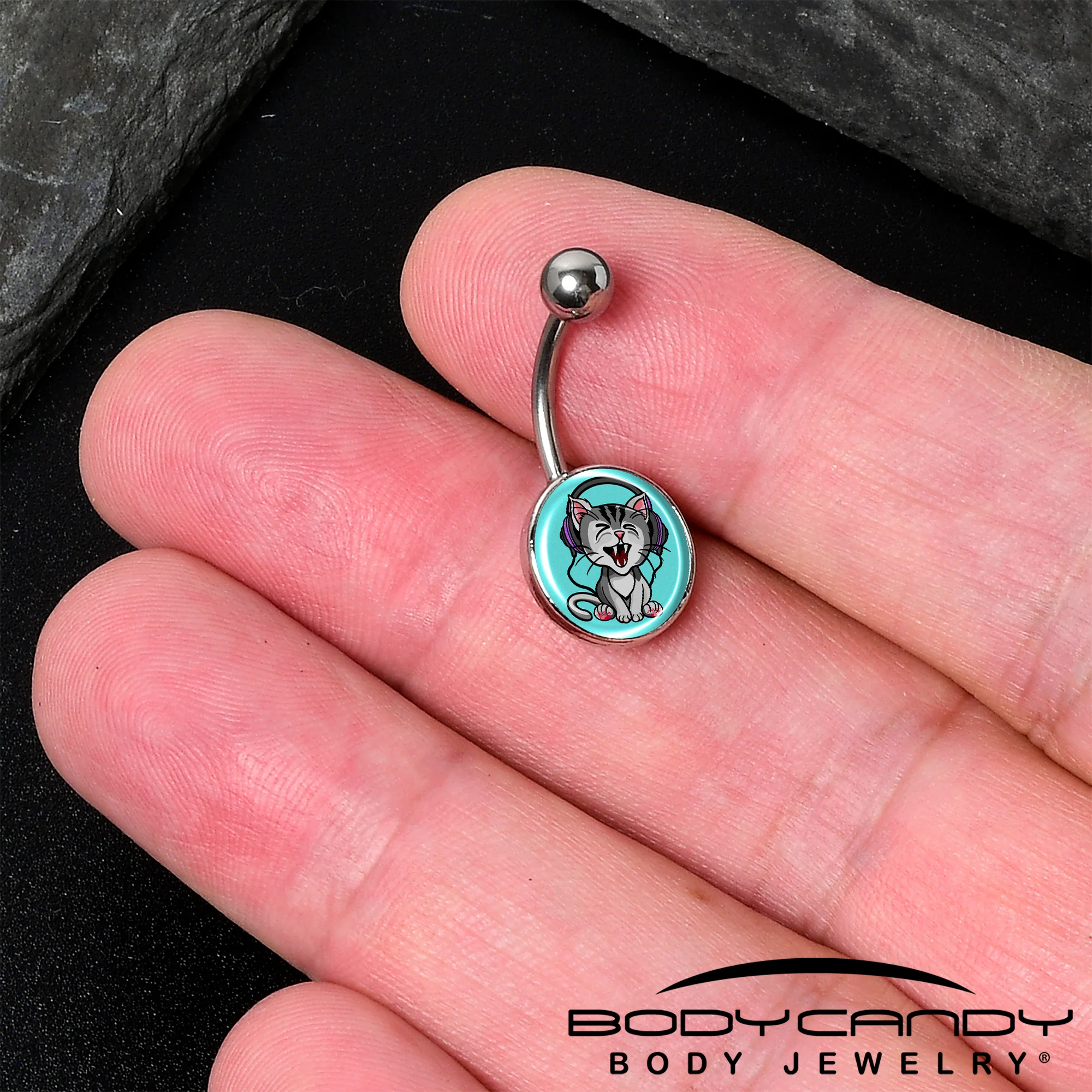 Heavy Metal Kitty Cat Belly Ring by Onyx O - Image 2