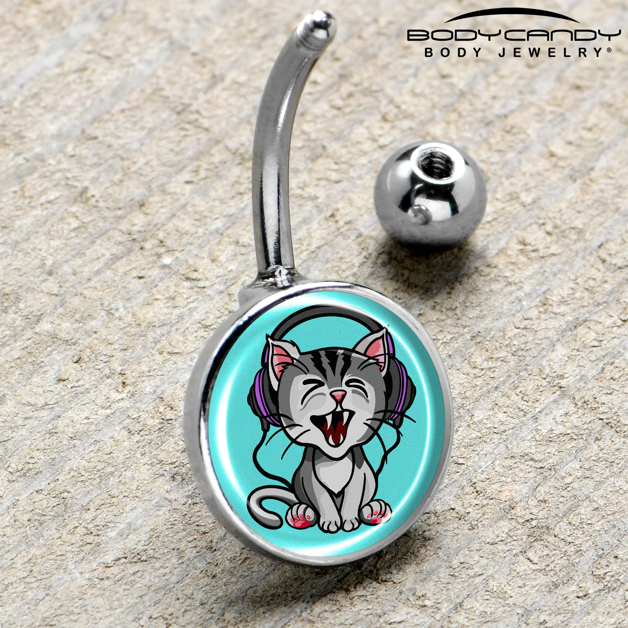 Heavy Metal Kitty Cat Belly Ring by Onyx O - Image 4