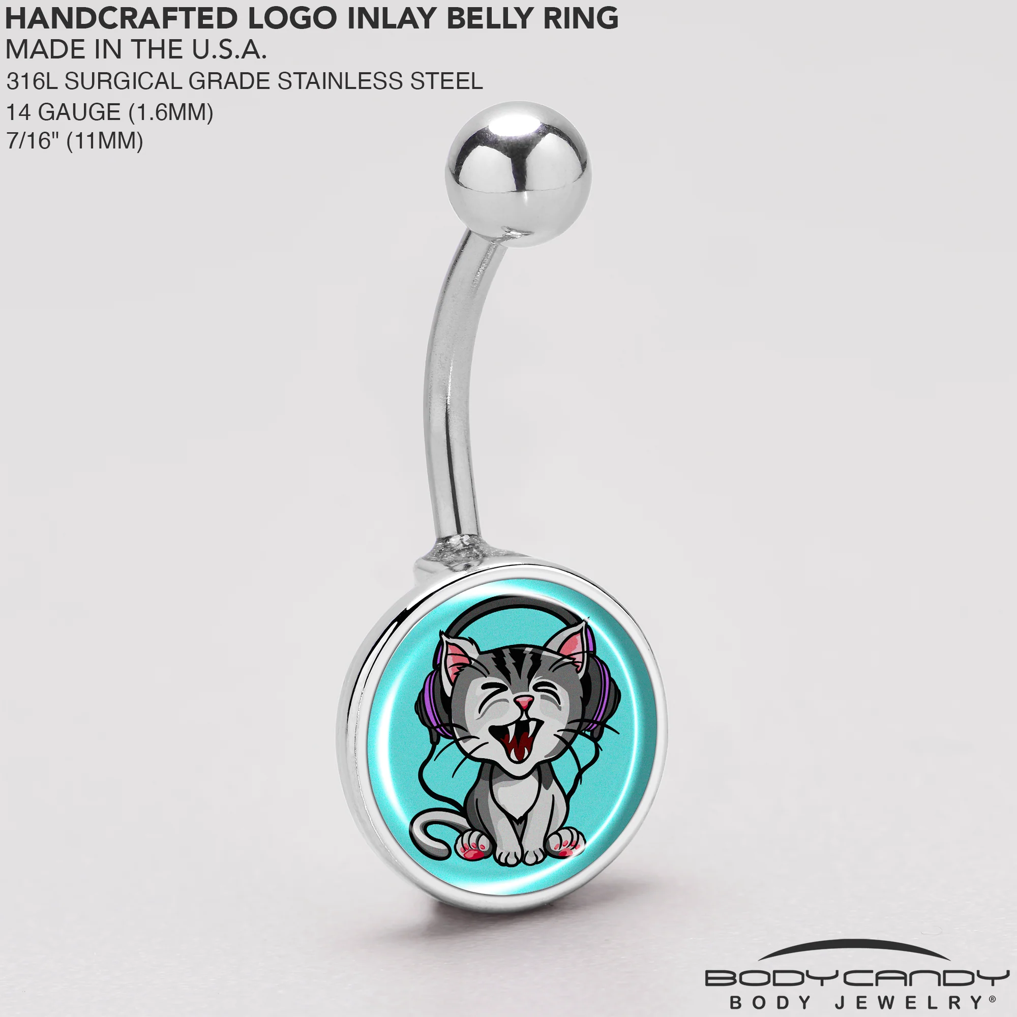 Heavy Metal Kitty Cat Belly Ring by Onyx O - Image 5