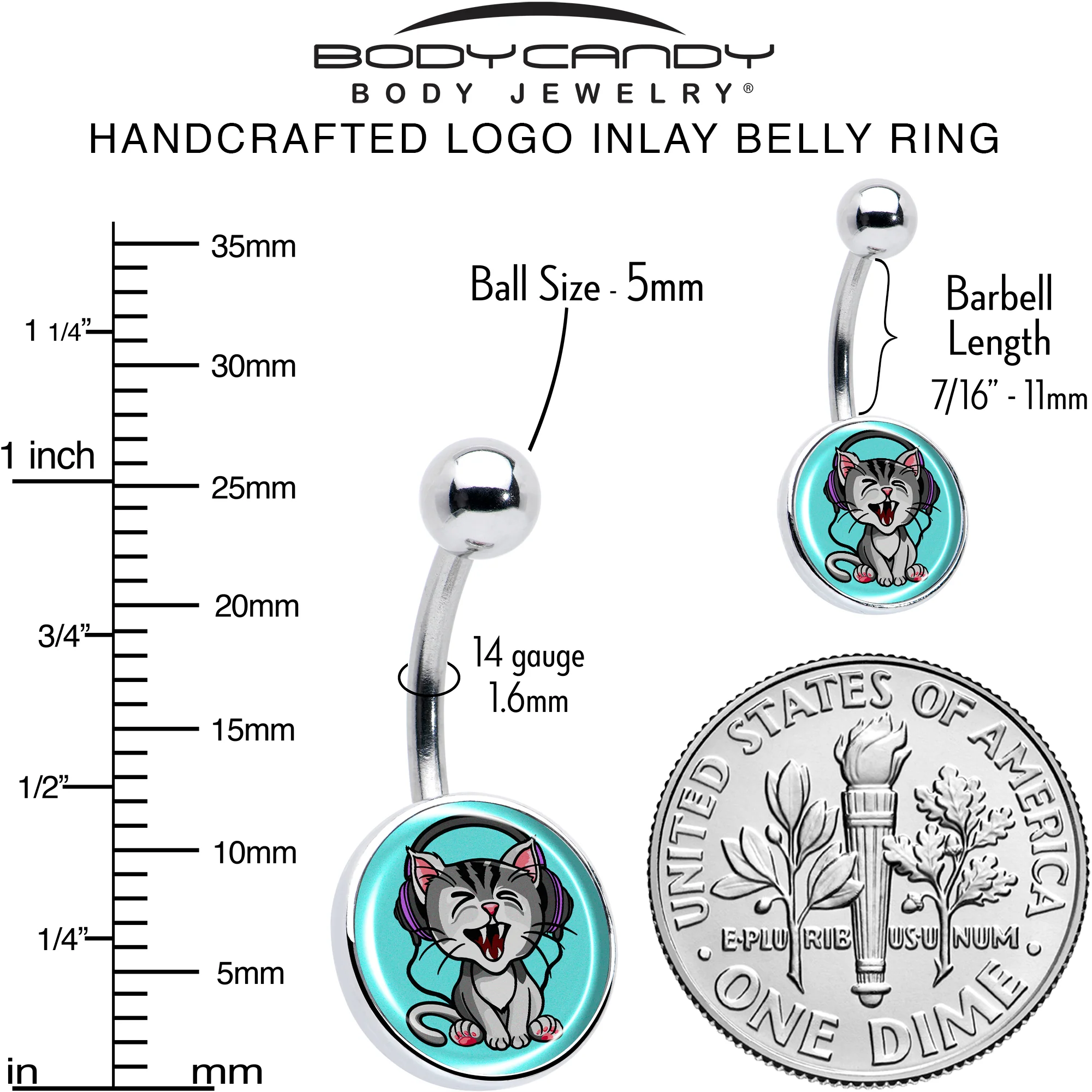 Heavy Metal Kitty Cat Belly Ring by Onyx O - Image 6