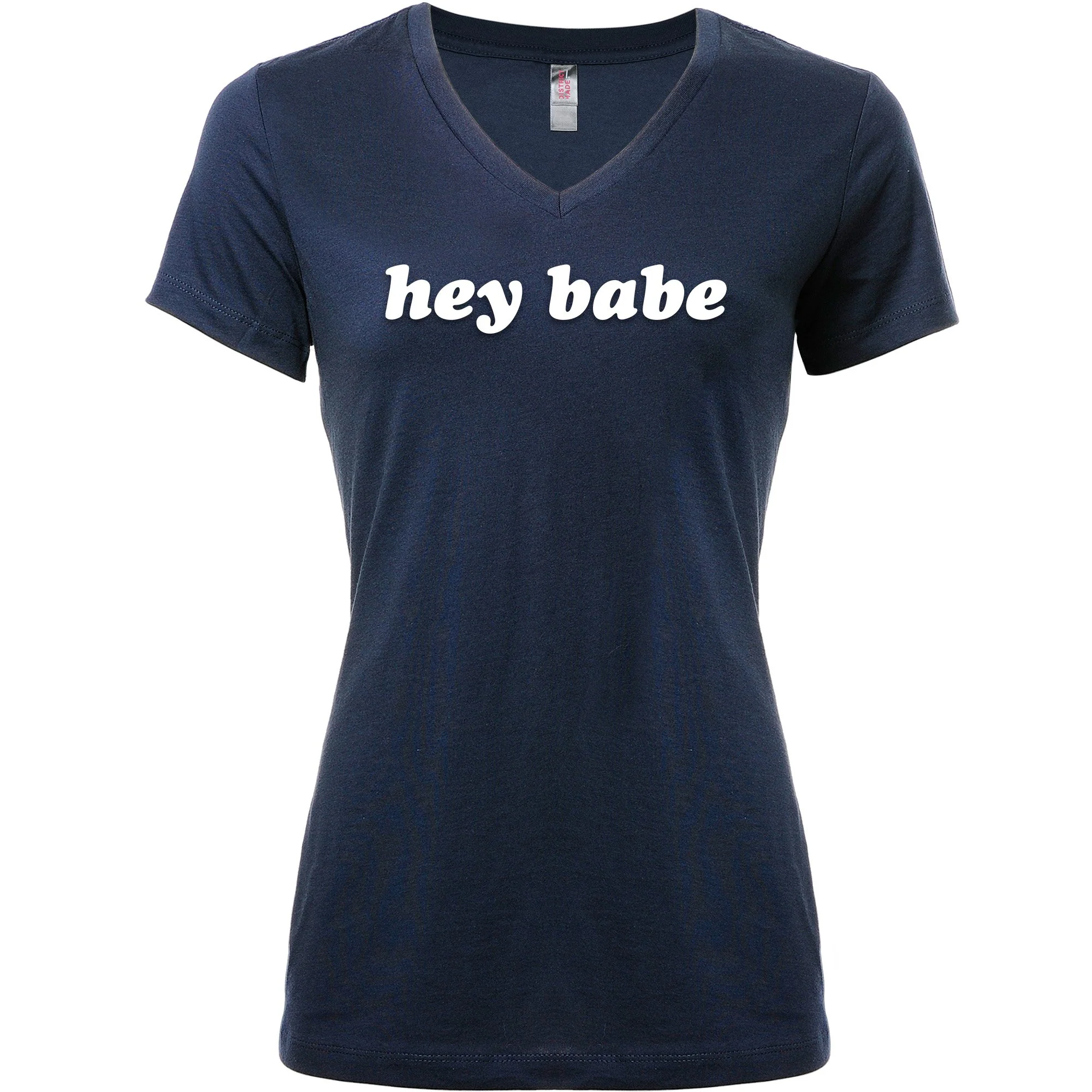 Hey Babe Tapered V-Neck Tee Shirt - Image 4