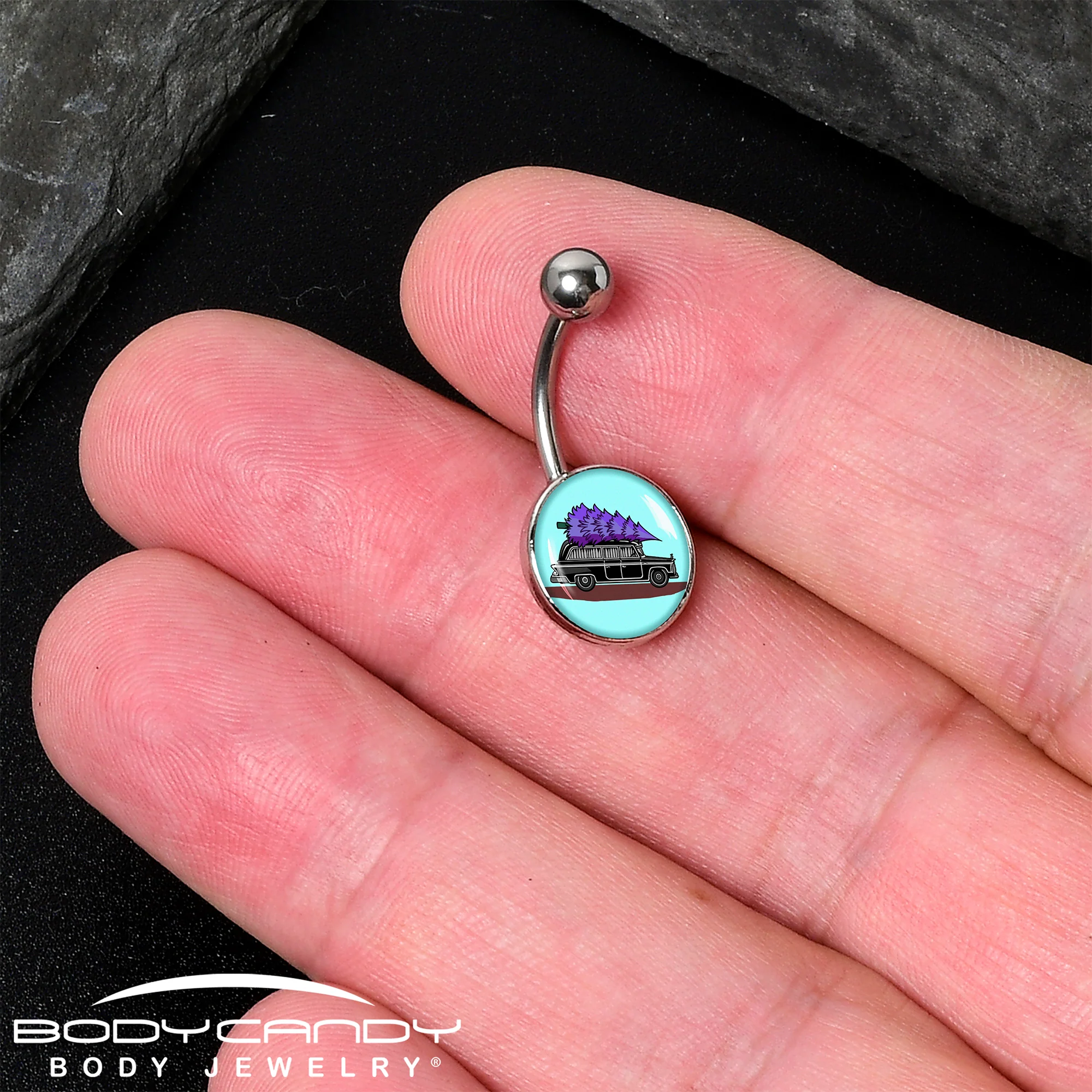 Holiday Christmas Hearse Belly Ring by Onyx O - Image 2