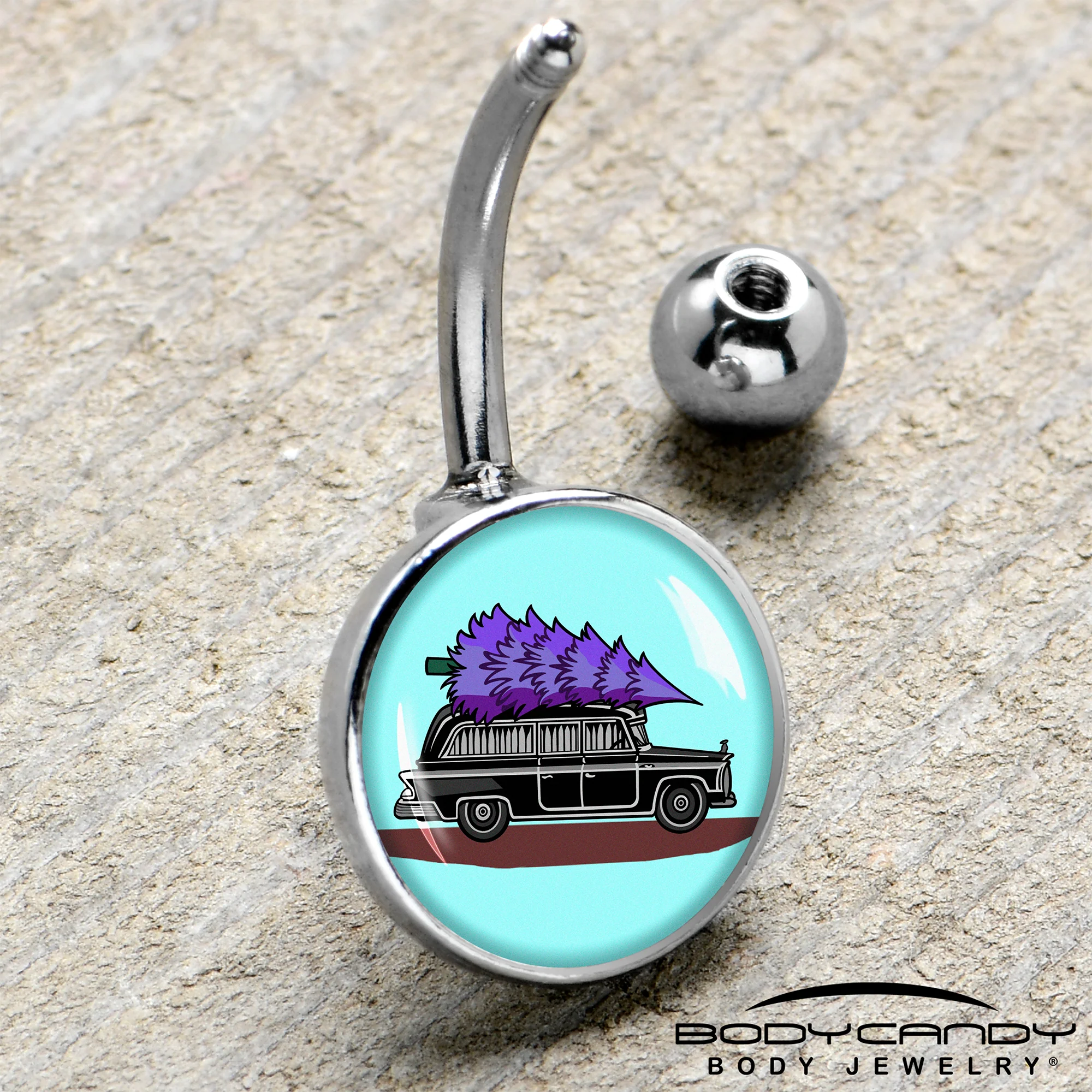 Holiday Christmas Hearse Belly Ring by Onyx O - Image 4