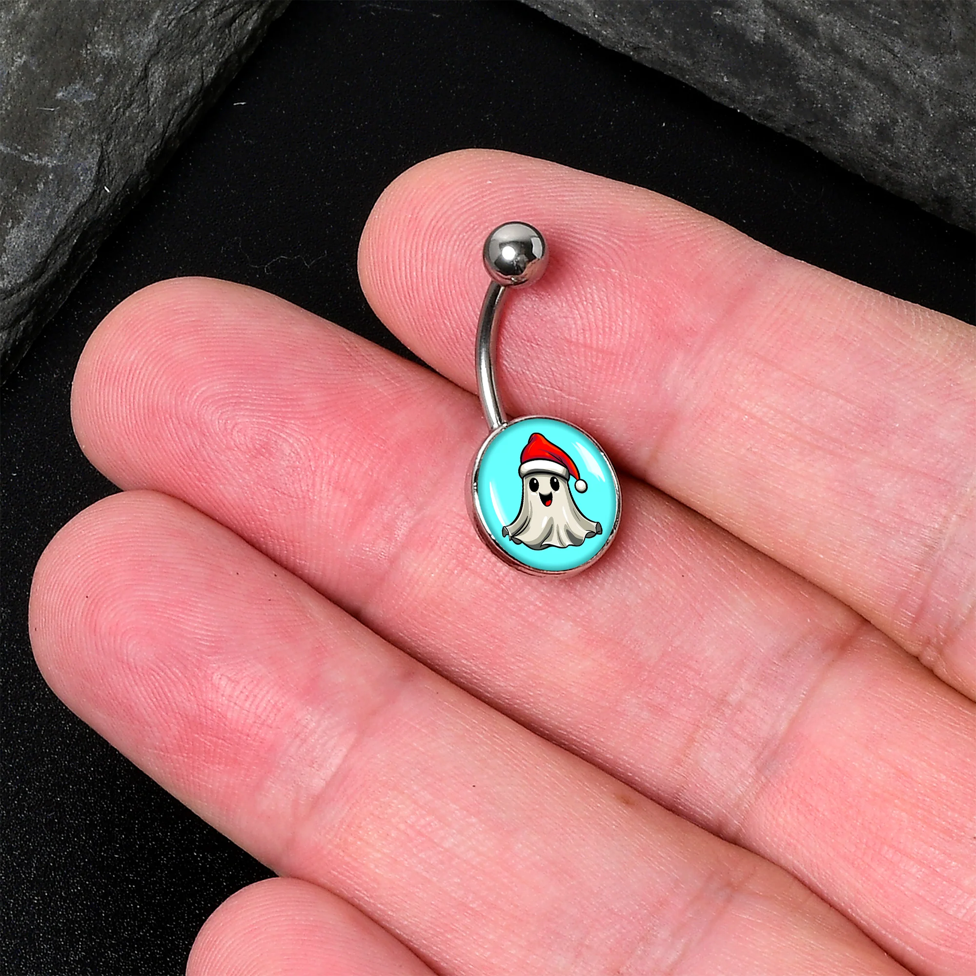 Holiday Christmas Spirit Ghost Belly Ring by Onyx O - Image 2