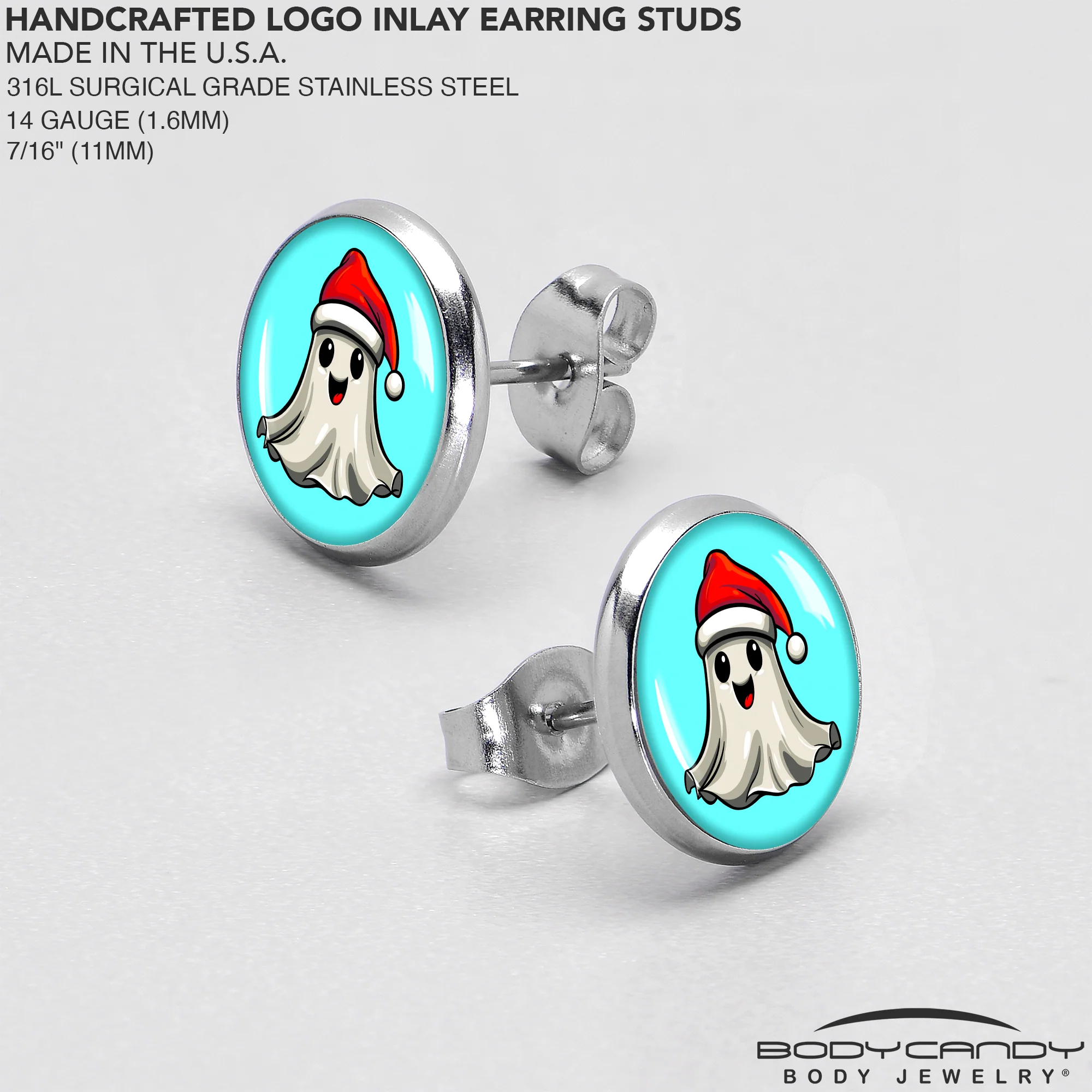 Holiday Christmas Spirit Ghost Stud Earrings by Onyx O - Image 6