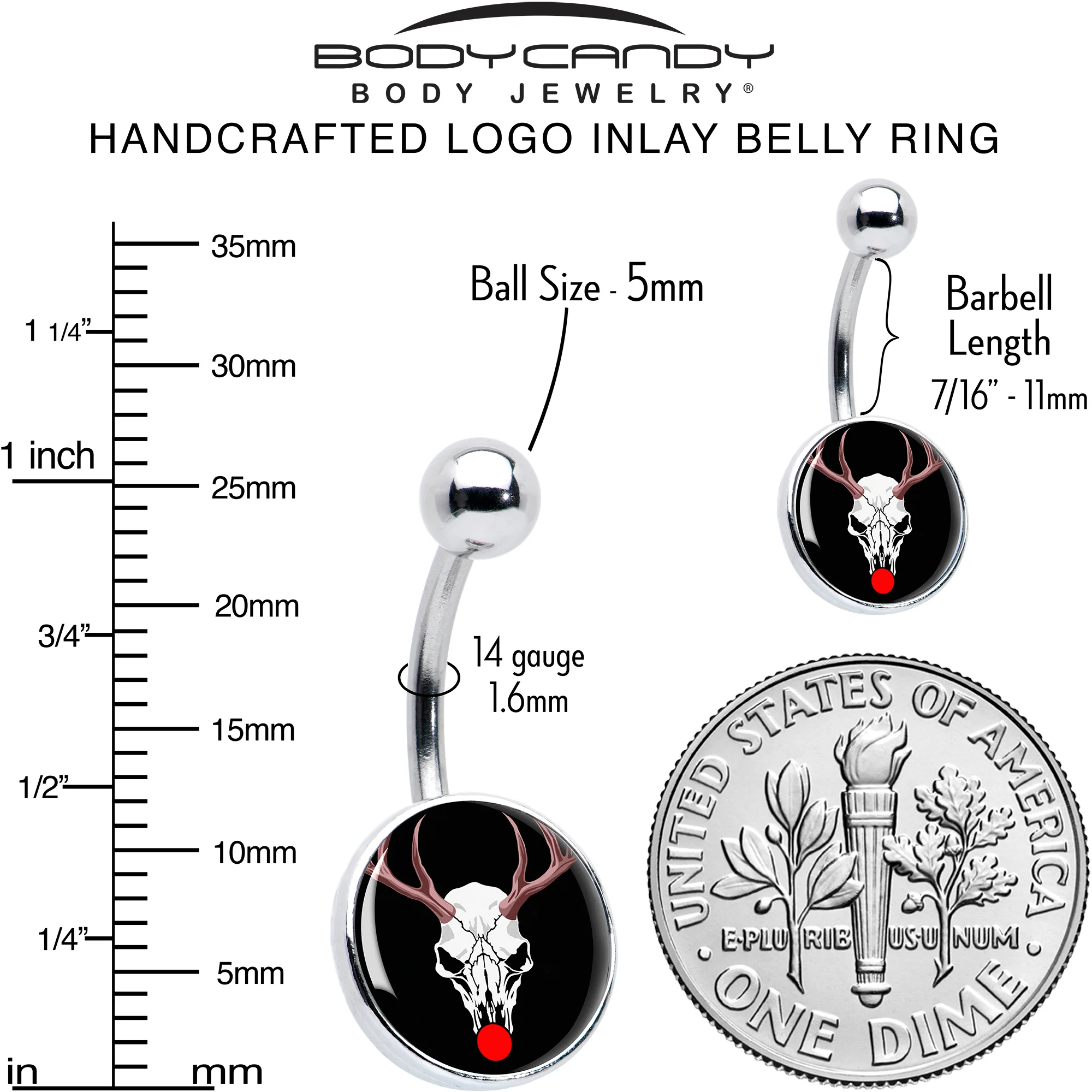 Holiday Dead Nosed Reindeer Belly Ring by Onyx O - Image 5