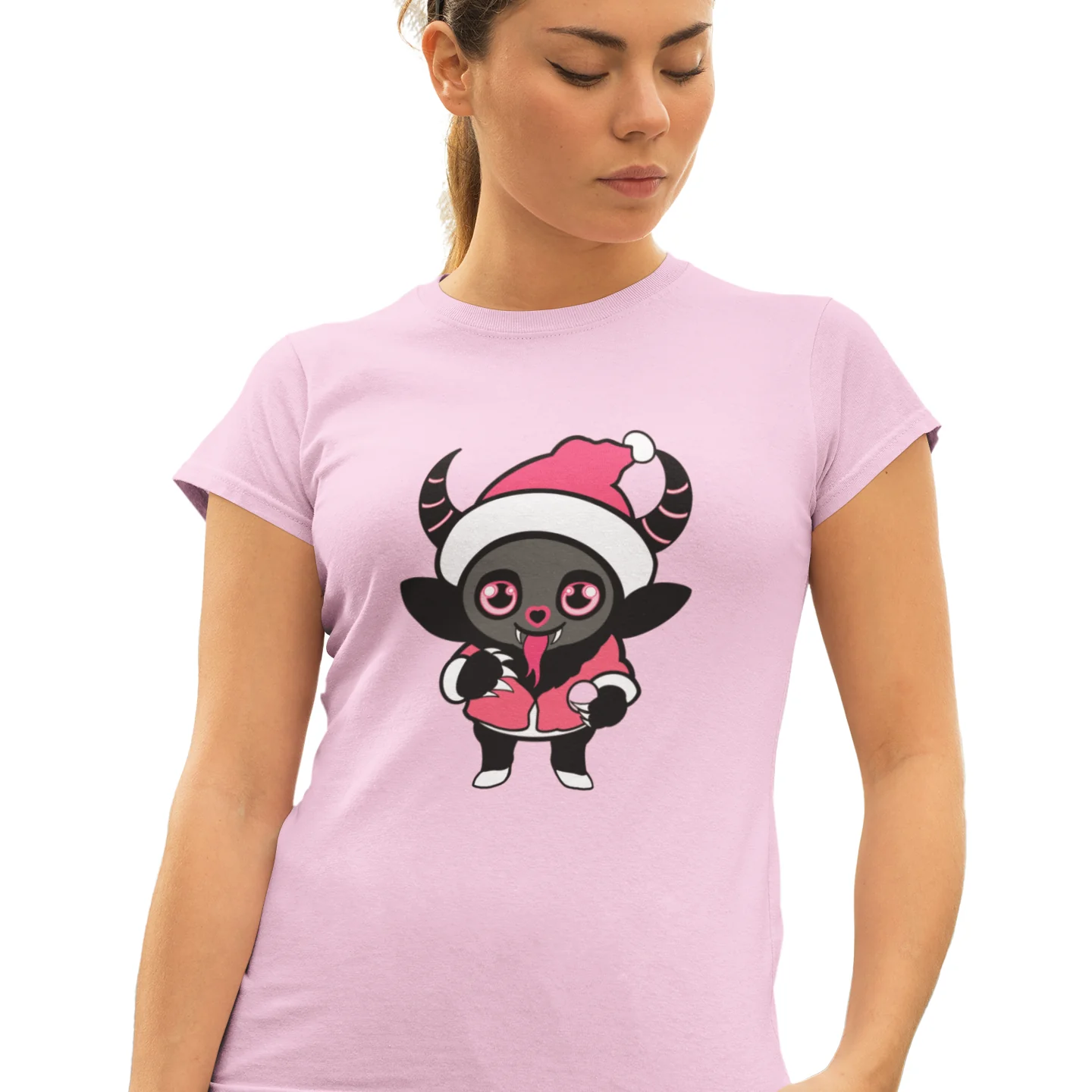 Holiday Krampus Cutie Pink Tee Shirt - Image 3