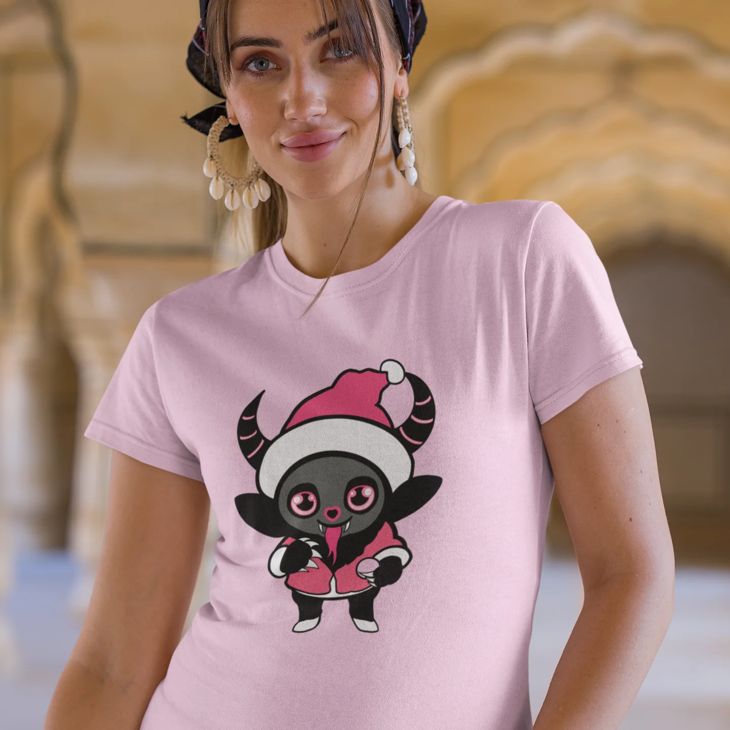 Holiday Krampus Cutie Pink Tee Shirt - Image 4