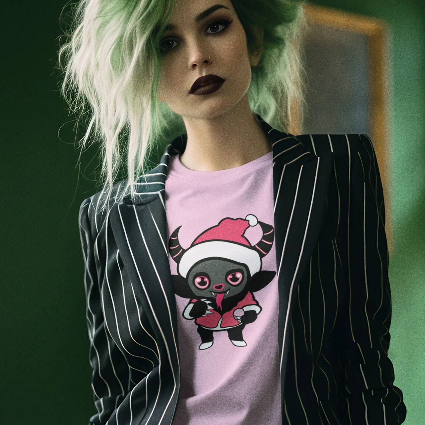 Holiday Krampus Cutie Pink Tee Shirt - Image 5