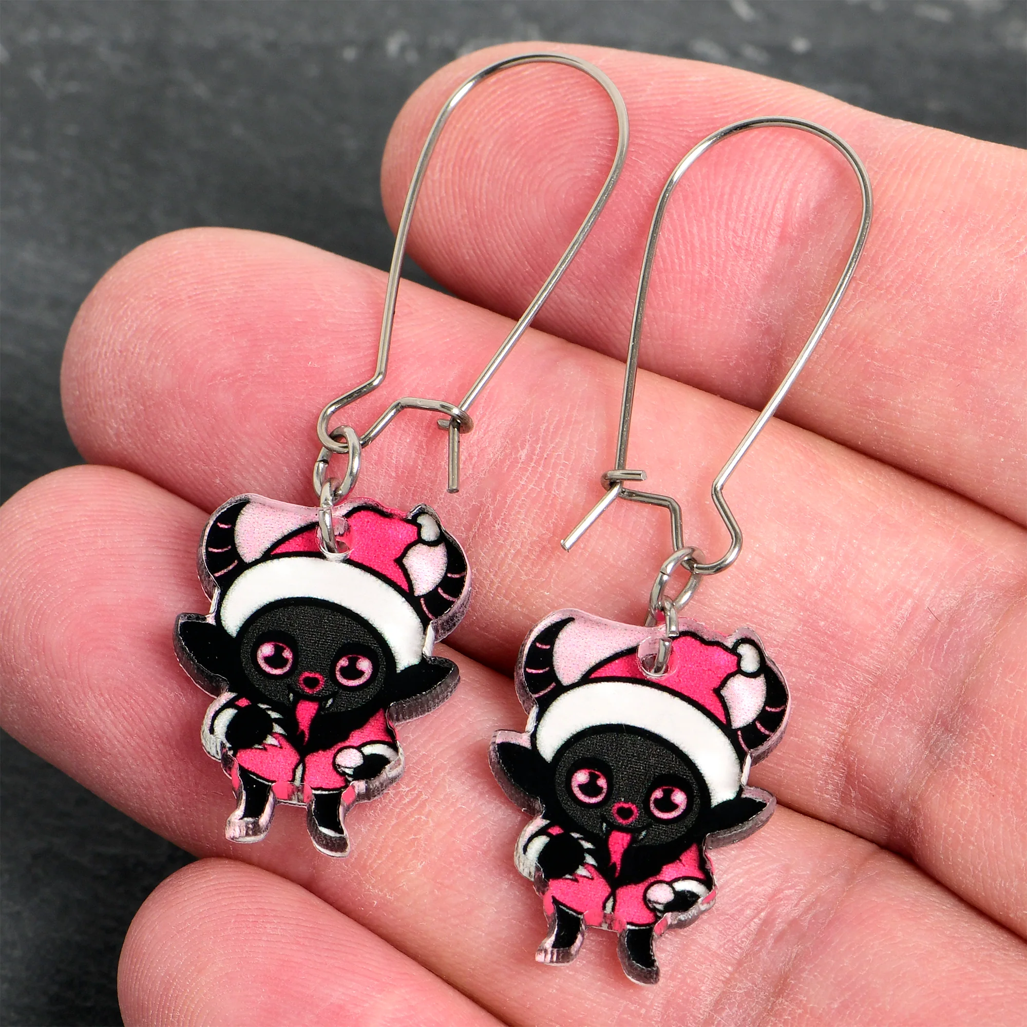 Holiday Krampus Dangle Christmas Kidney Wire Earrings by Onyx O - Image 4