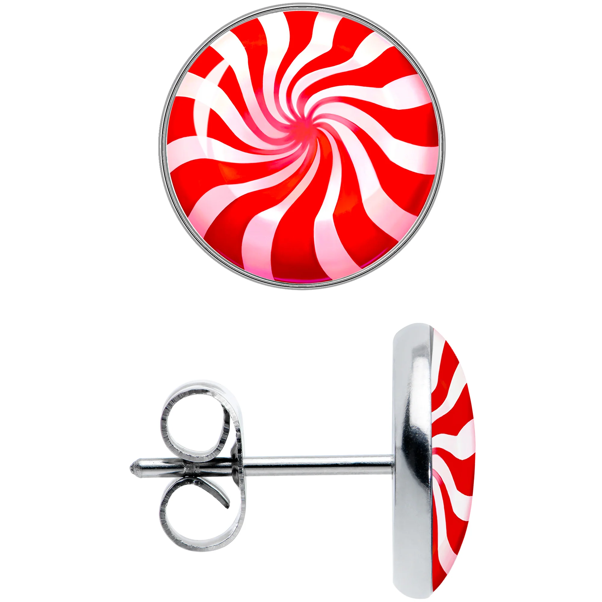 Holiday Peppermint Candy Stud Earrings - Image 7