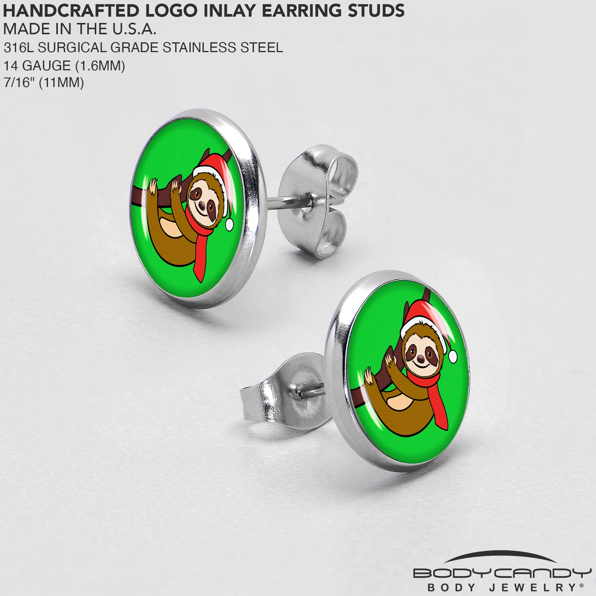 Holiday Santa Sloth Stud Earrings by Onyx O - Image 7