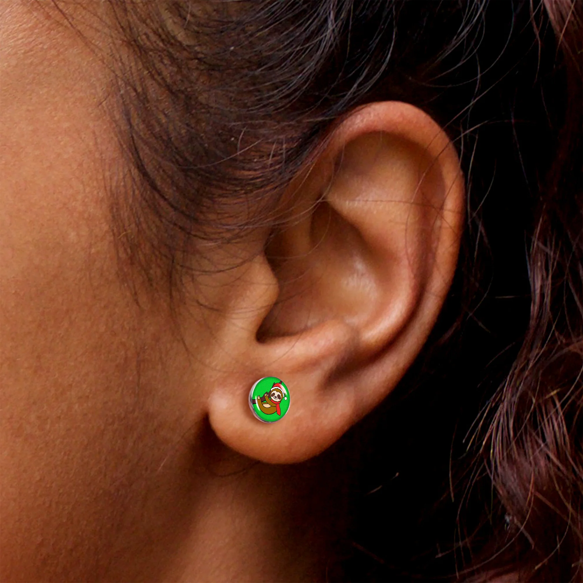 Holiday Santa Sloth Stud Earrings by Onyx O - Image 8