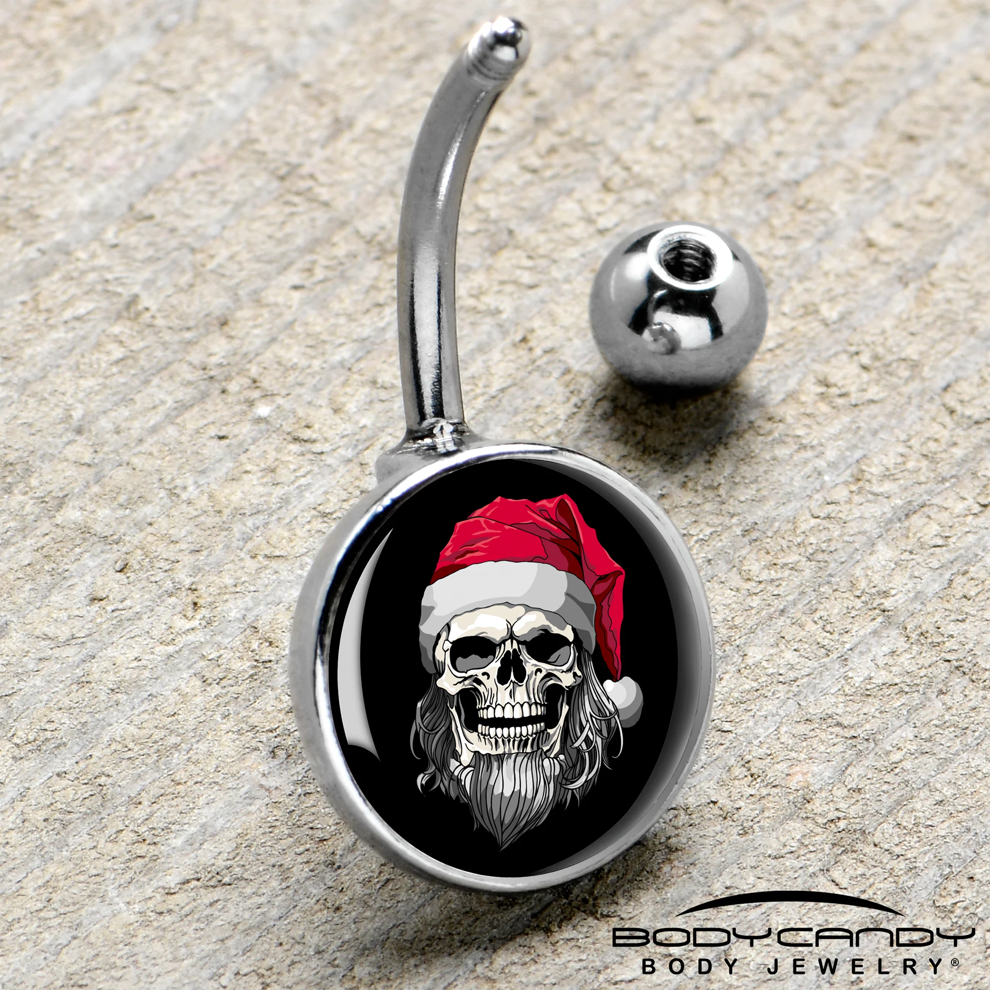 Holiday Skeleton Santa Claus Belly Ring by Onyx O - Image 4