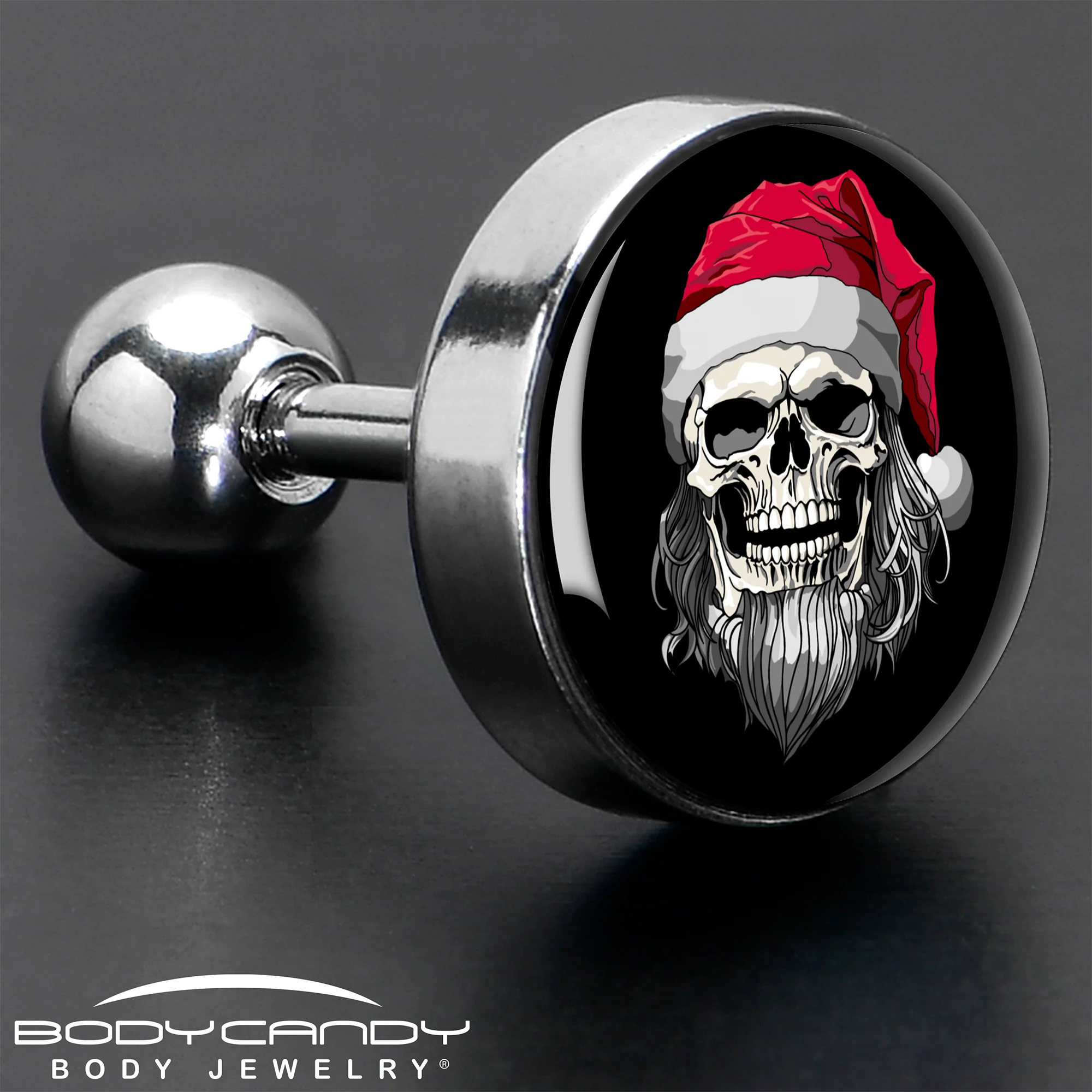 16G 1/4 Holiday Skeleton Santa Claus Tragus Cartilage Earring by Onyx O - Image 6
