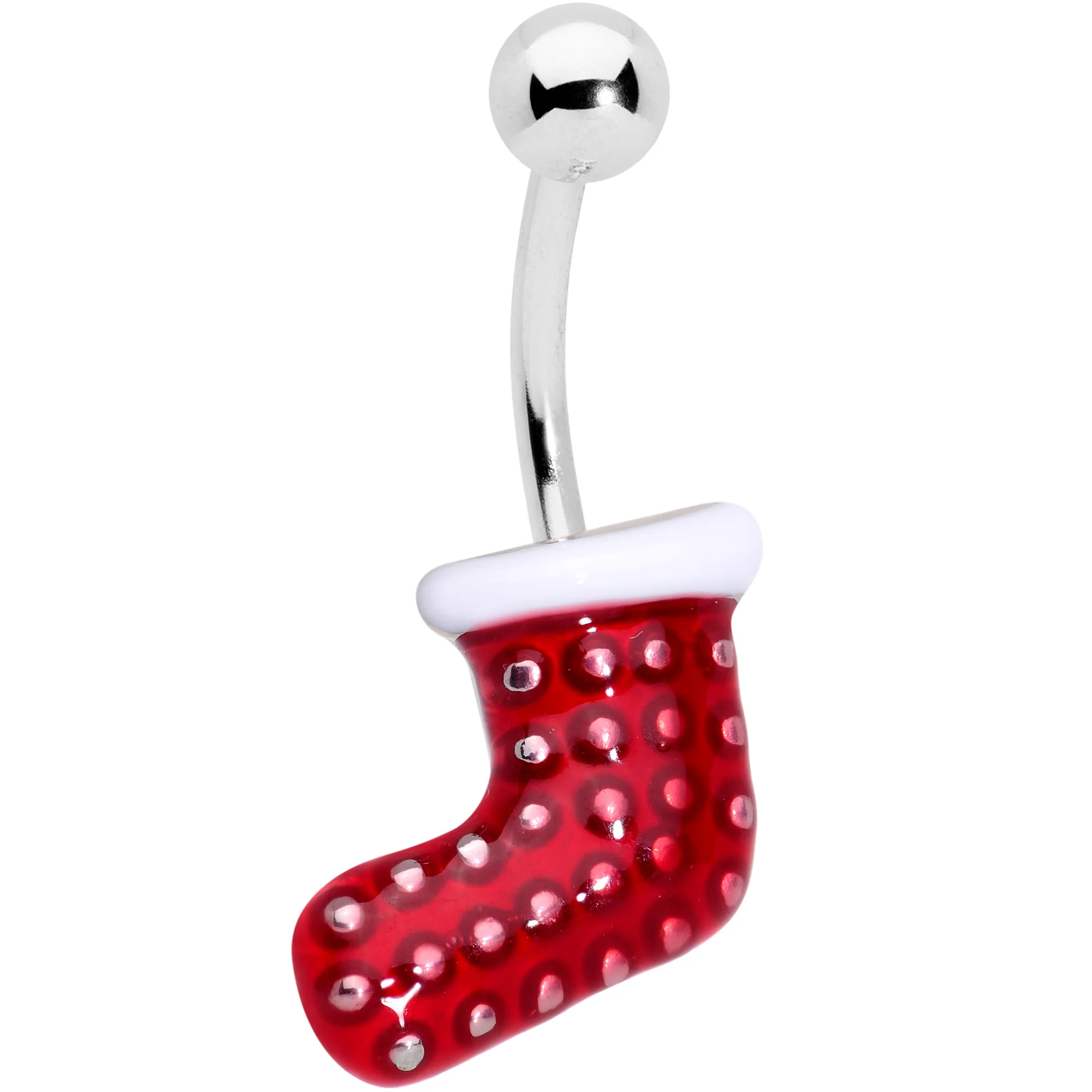 Holiday Snowflake Mitten Stocking Christmas Belly Ring Set of 3 - Image 3