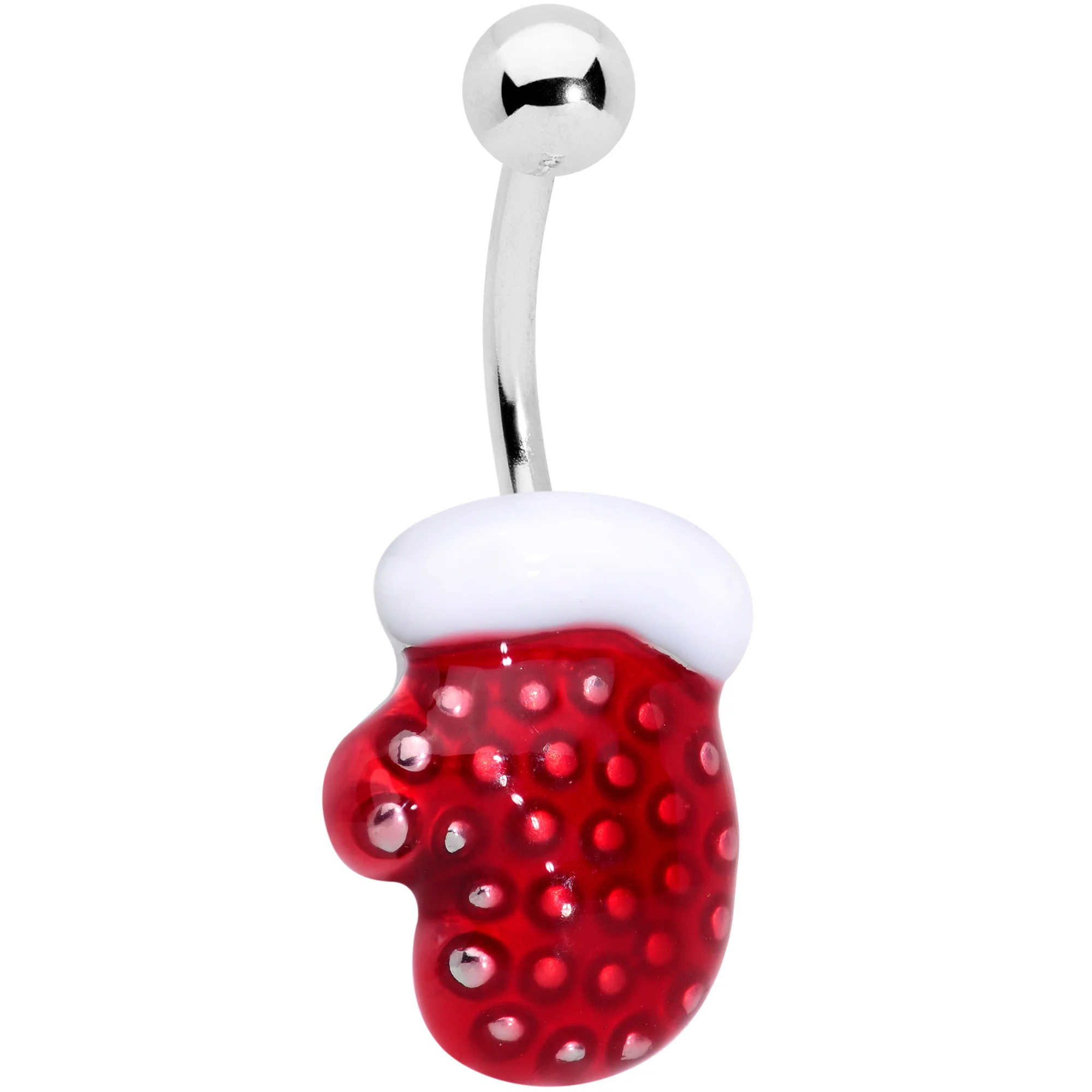 Holiday Snowflake Mitten Stocking Christmas Belly Ring Set of 3 - Image 4