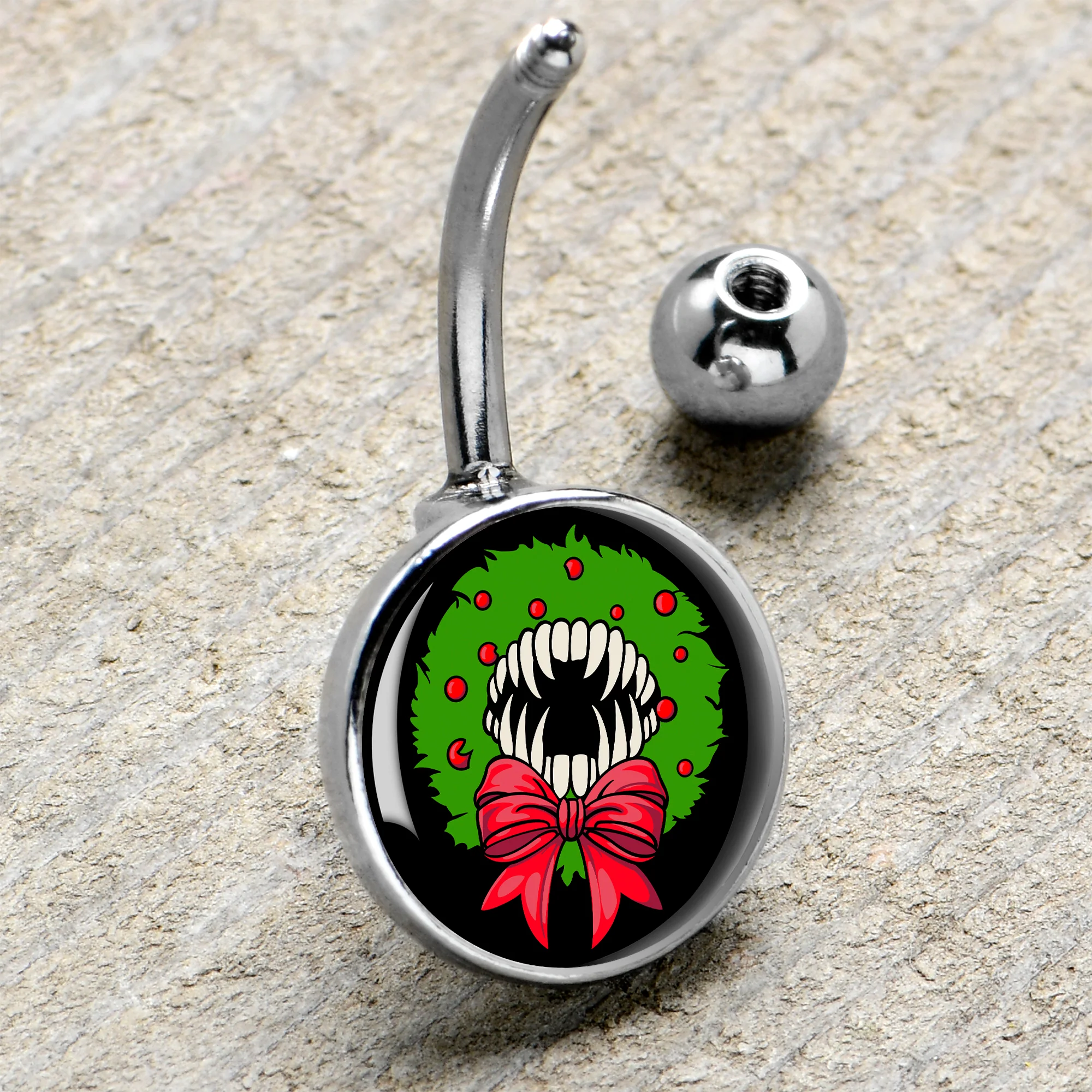 Holiday Vampire Wreath Belly Ring by Onyx O - Image 4