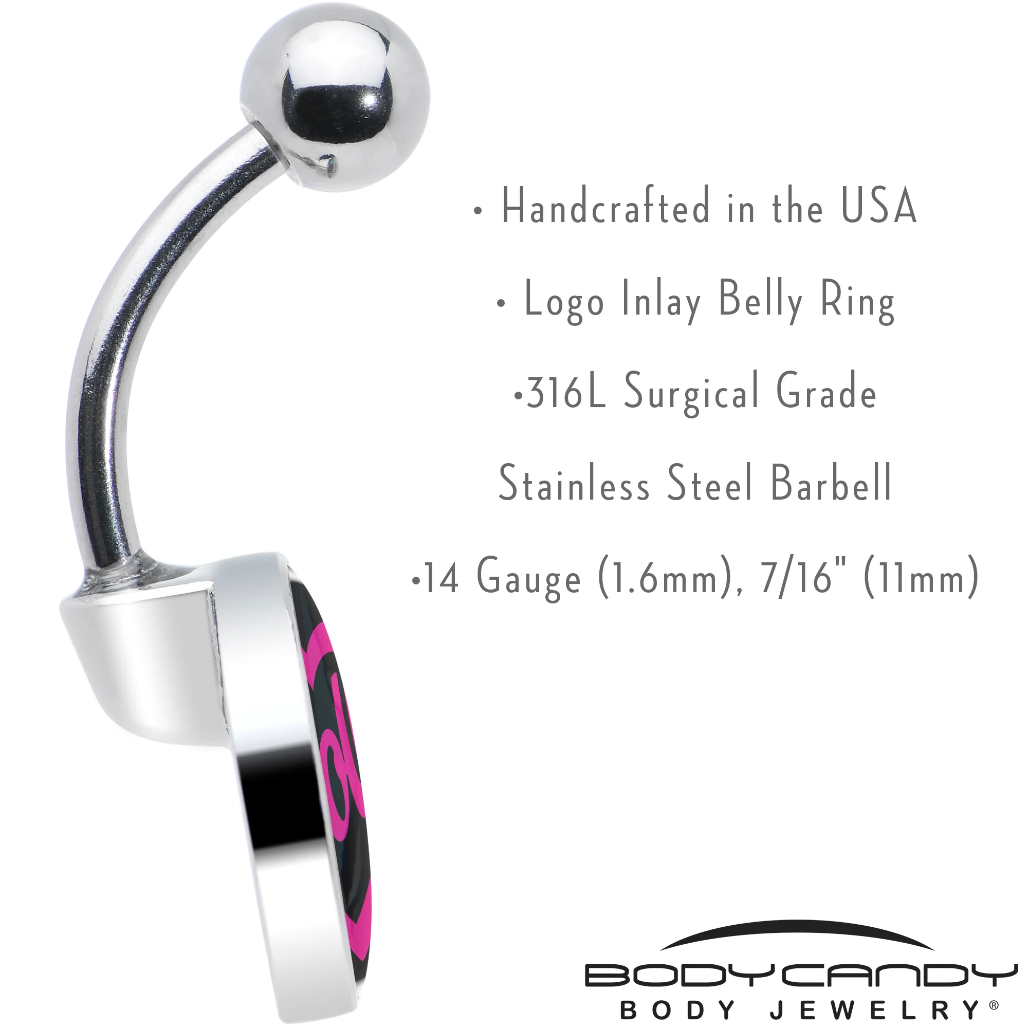 Hollow Heart Doll Word Belly Ring by Onyx O - Image 7