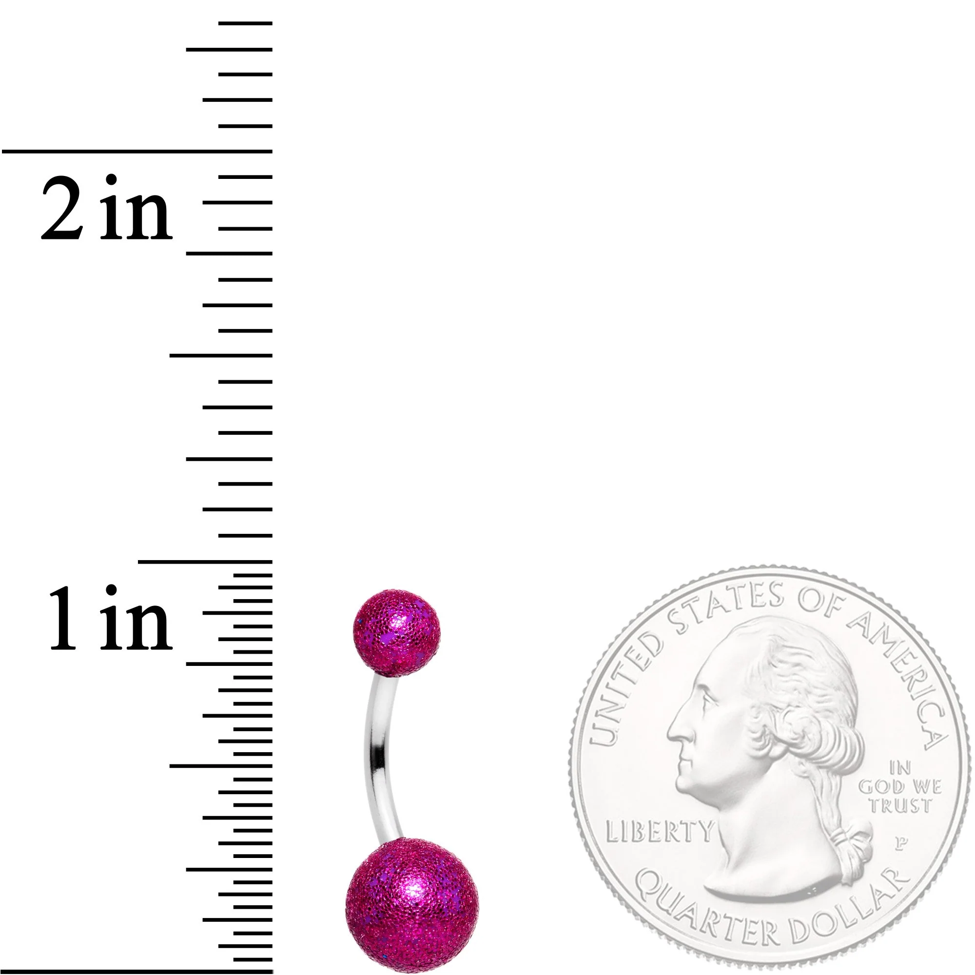 Hot Pink Sandblasted Belly Ring - Image 2