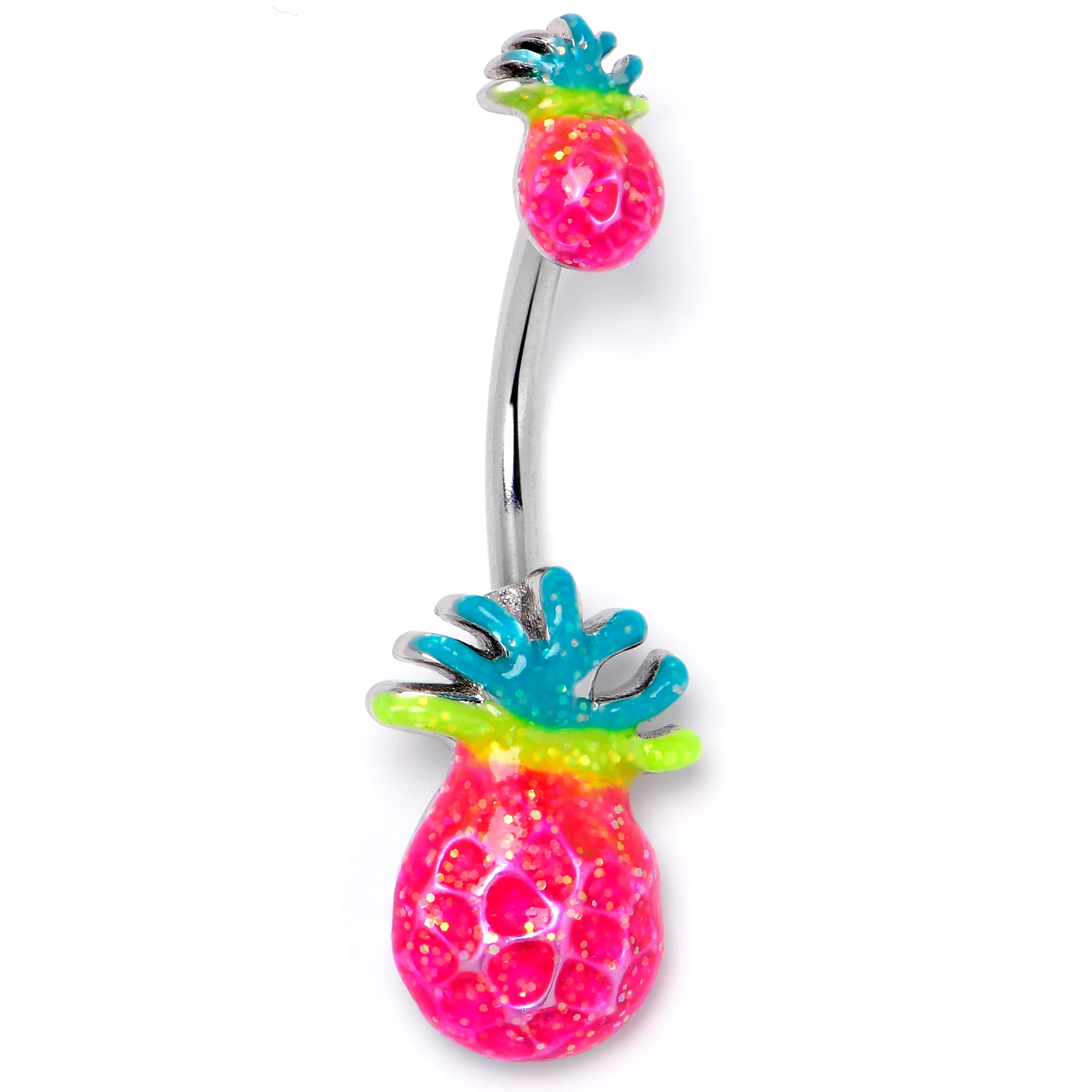 Hot Tropical Pineapple Double Mount Belly Ring - Image 3