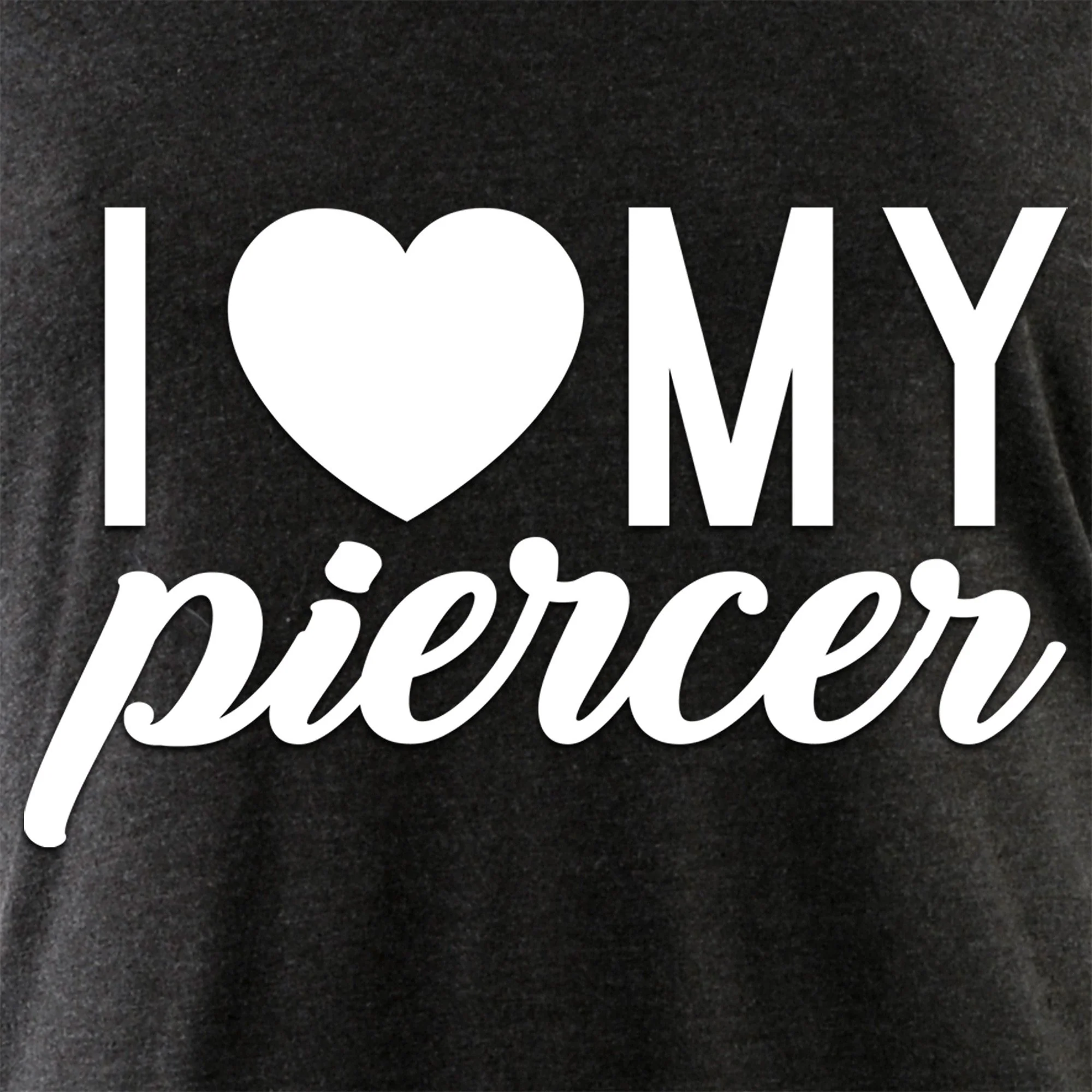 I Heart My Piercer Black Tapered Long Sleeve Hoodie - Image 2