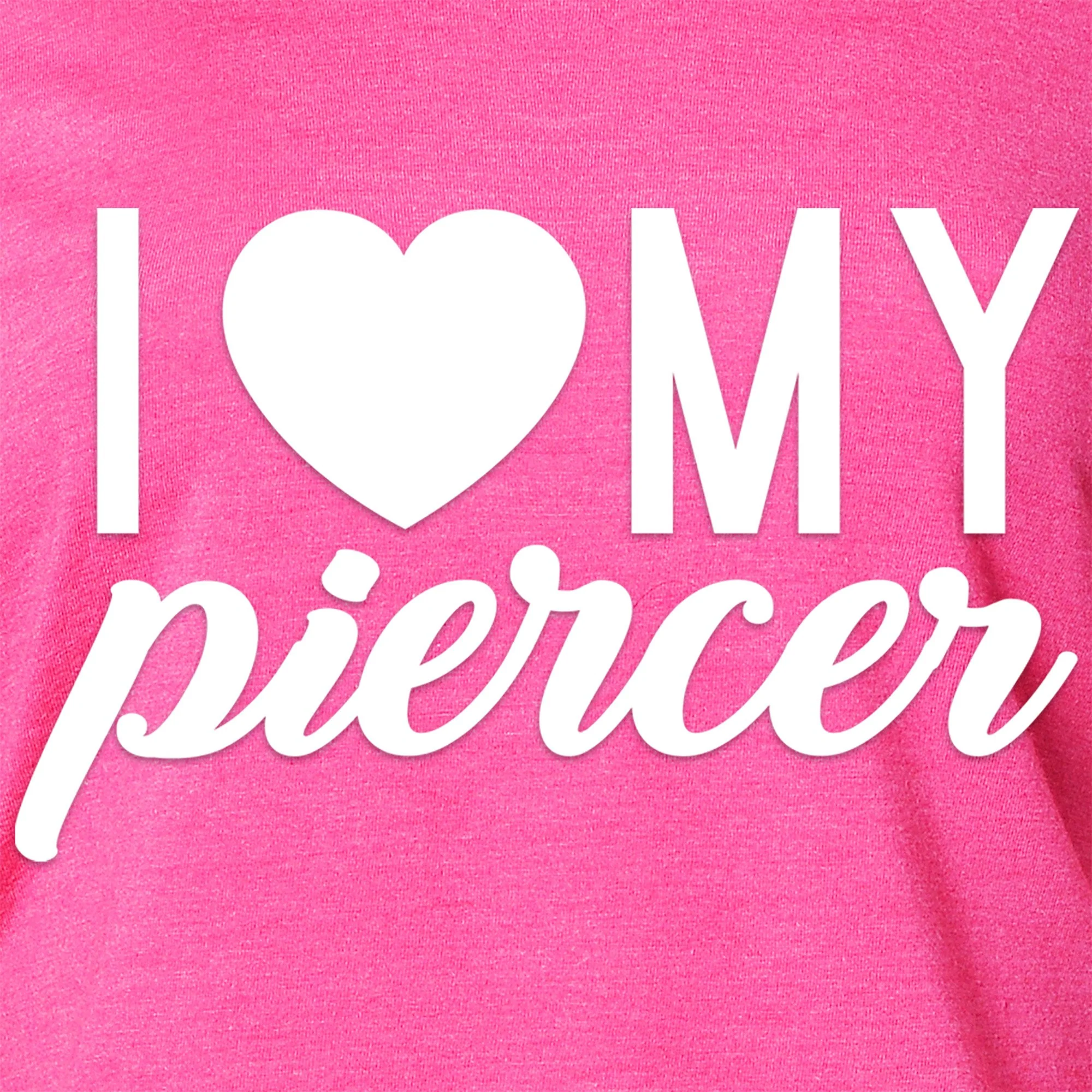 I Heart My Piercer Black Tapered Long Sleeve Hoodie - Image 5