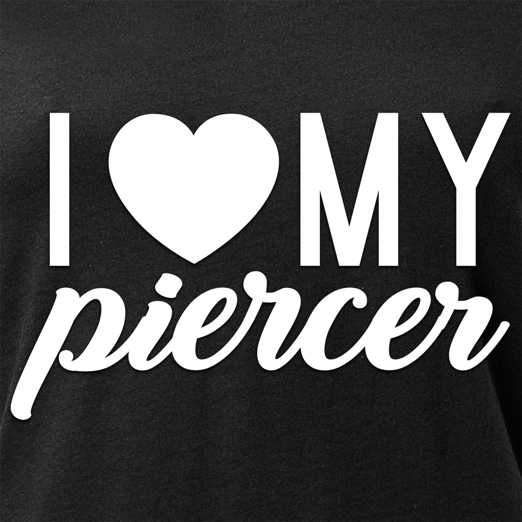 I Heart My Piercer Black Tapered V-Neck Tee Shirt - Image 3