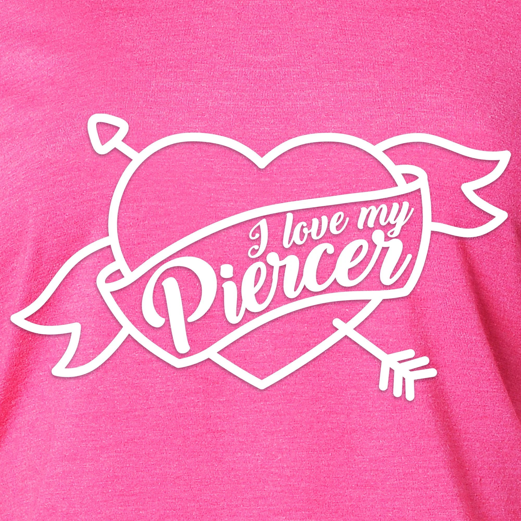 I Love My Piercer Black Tapered Long Sleeve Hoodie - Image 3