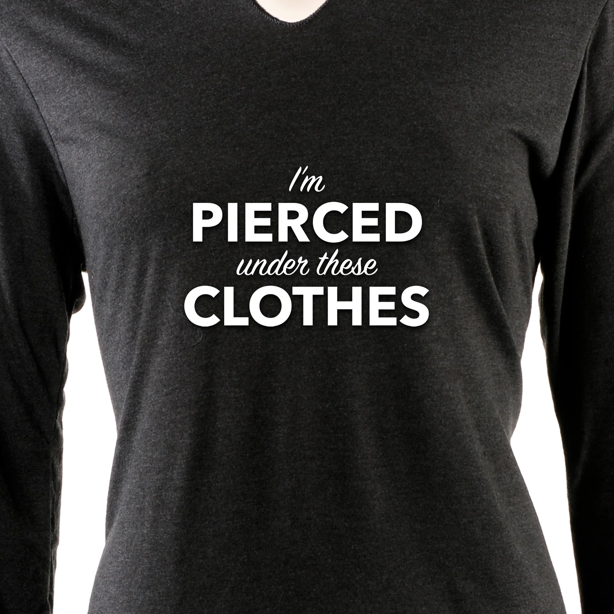 I'm Pierced Under These Clothes Tapered Long Sleeve Hoodie - Image 3